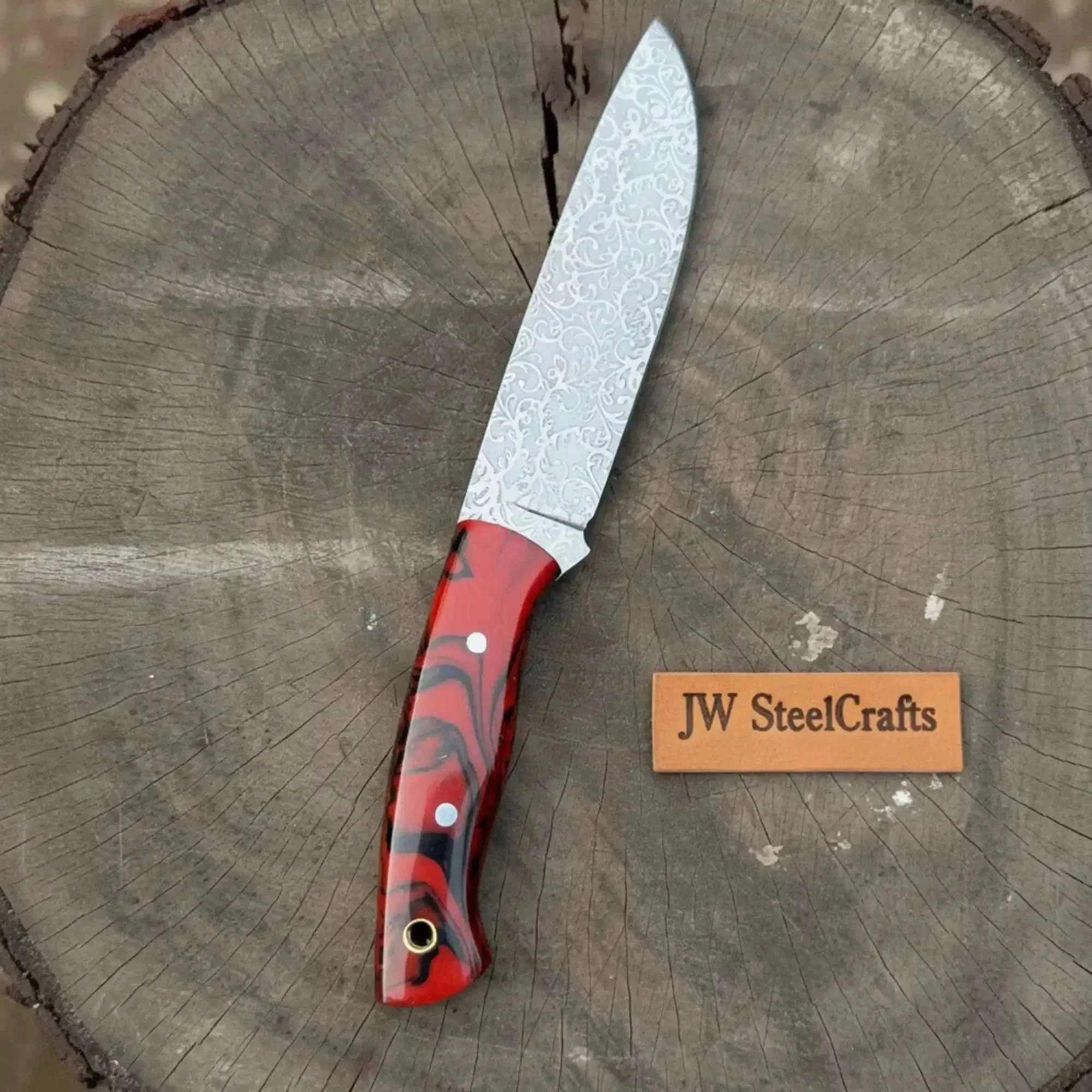 Palmarius Outdoors Handmade Bushcraft Utility Knife Full Tang Fixed Blade for Camp & Woodcraft 