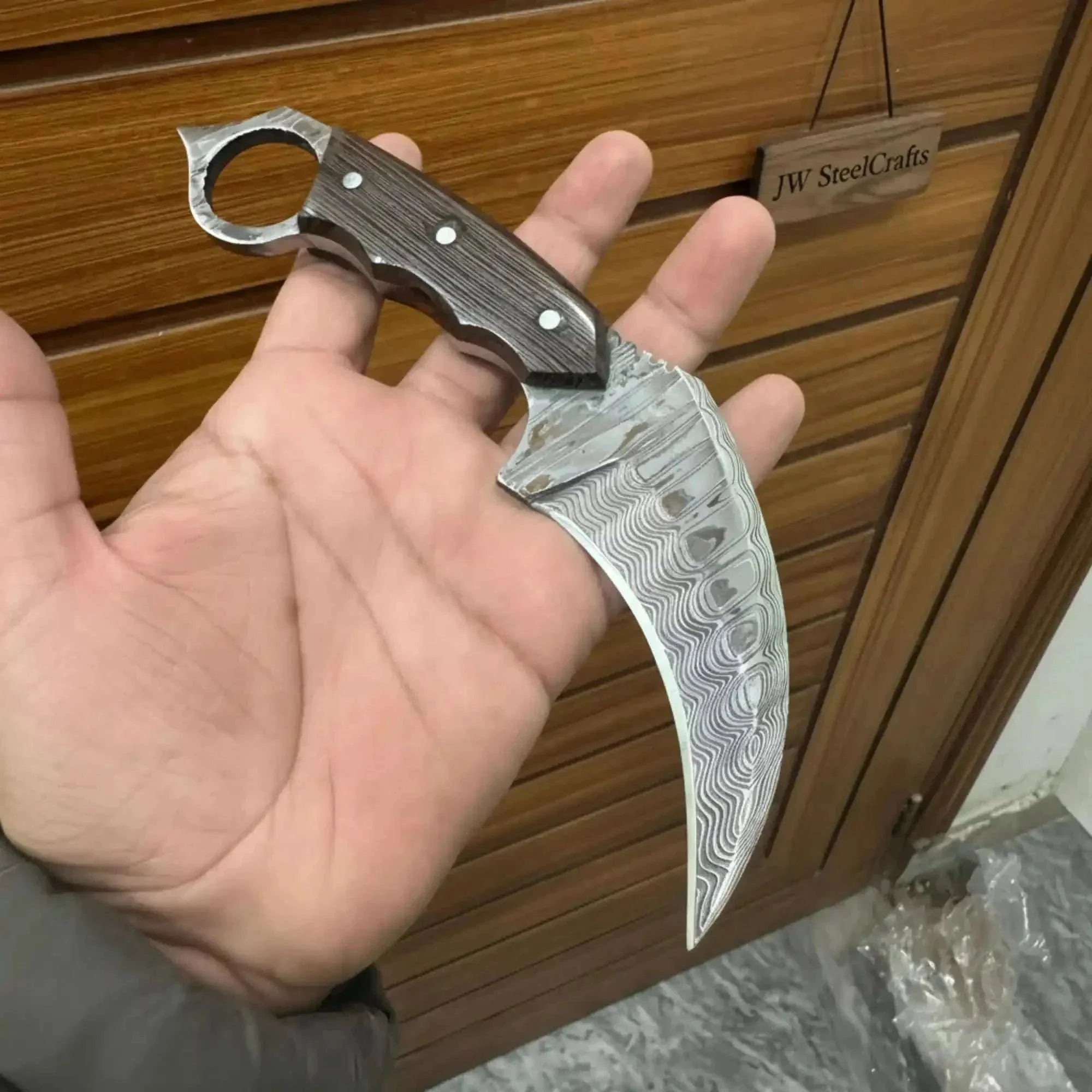 Palmarius Outdoors Handmade Indonesian Karambit Traditional Folding Karambit Knife with Curved Blade 