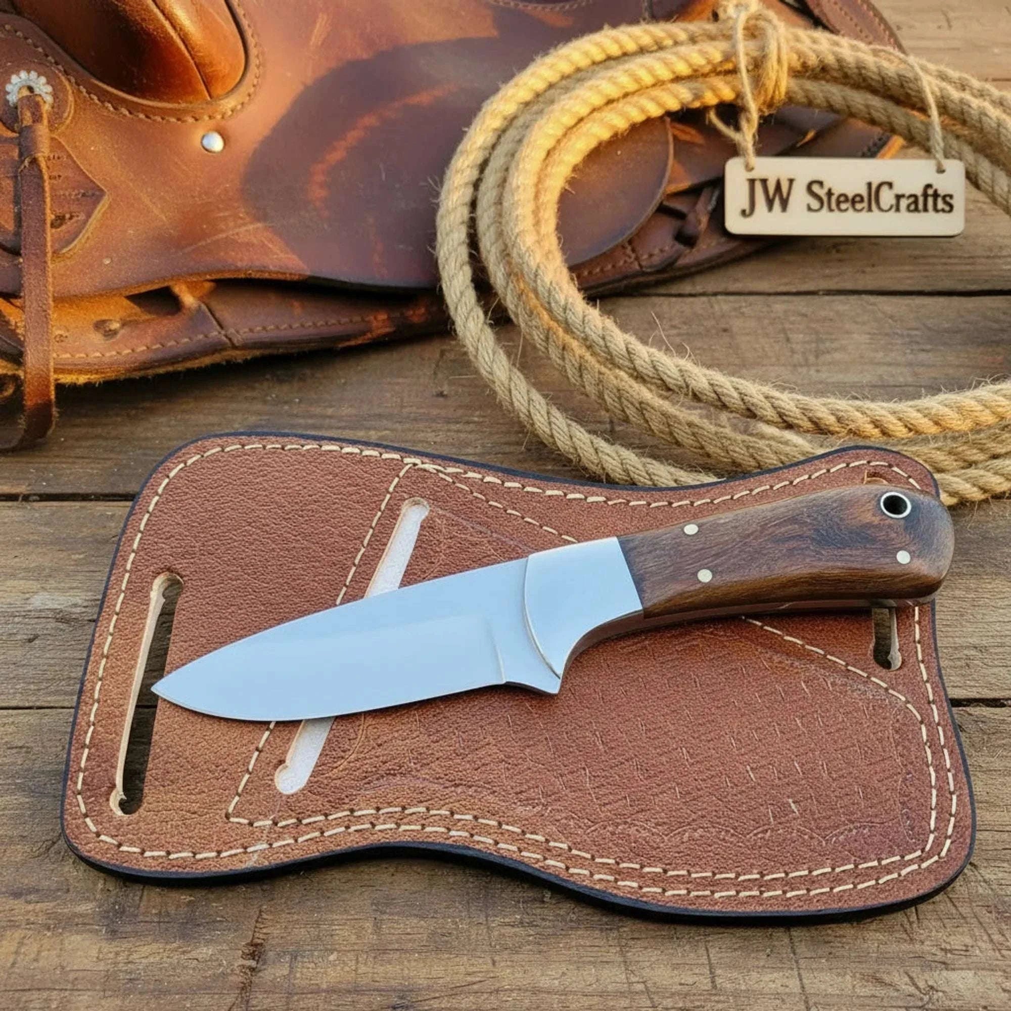 Palmarius Outdoors Cowboy Skinner Knife 6.5" Rosewood Handle 
