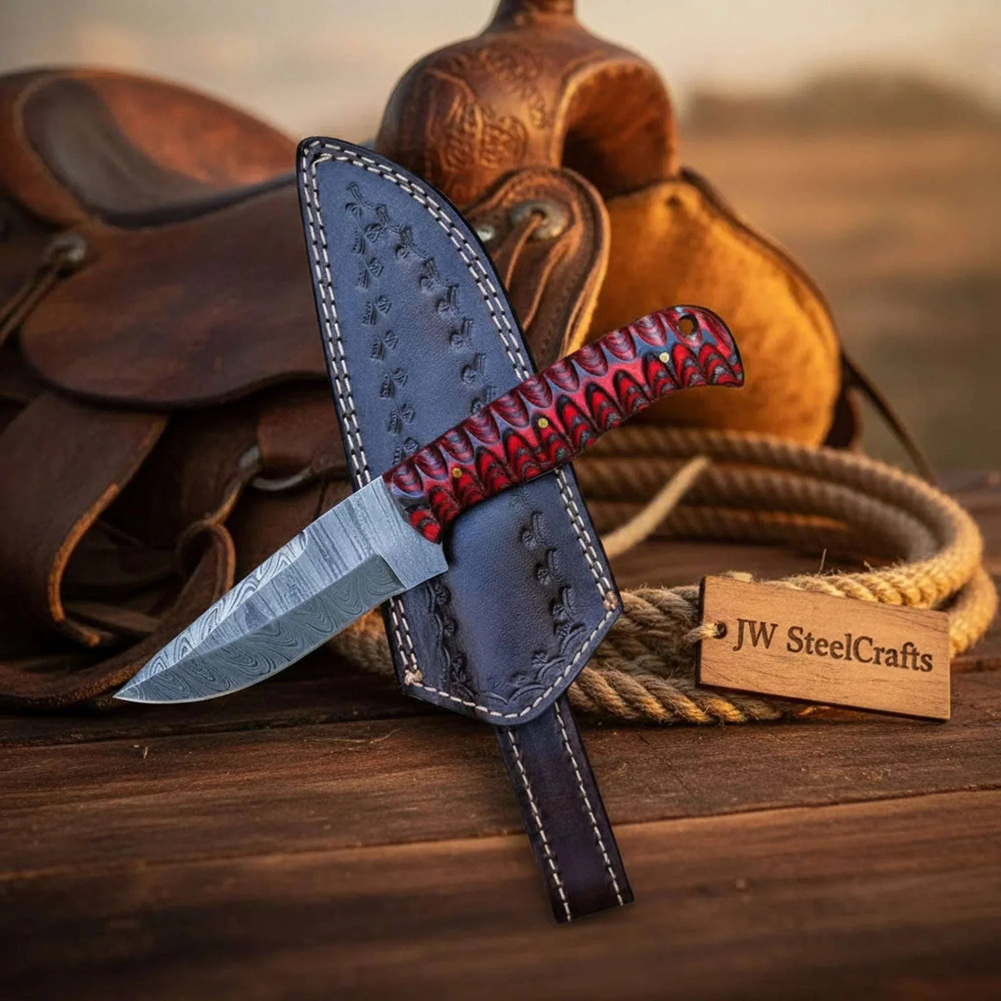 Palmarius Outdoors Twisted Exotic Hunter with Pakka Wood Handle Hunting Knife