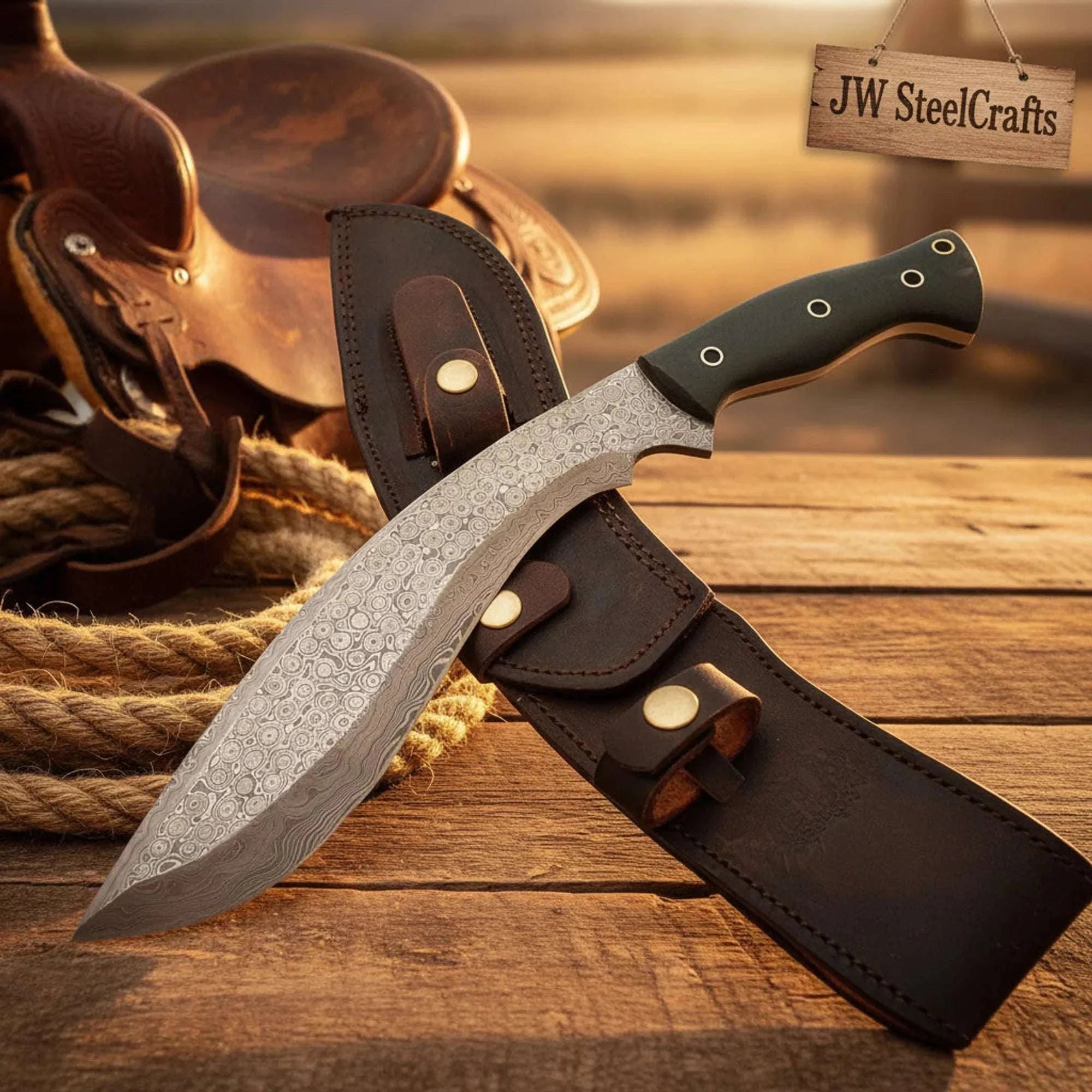 Palmarius Outdoors Micarta Gurkha Kukri with Black Micarta Handle Kukri Knife