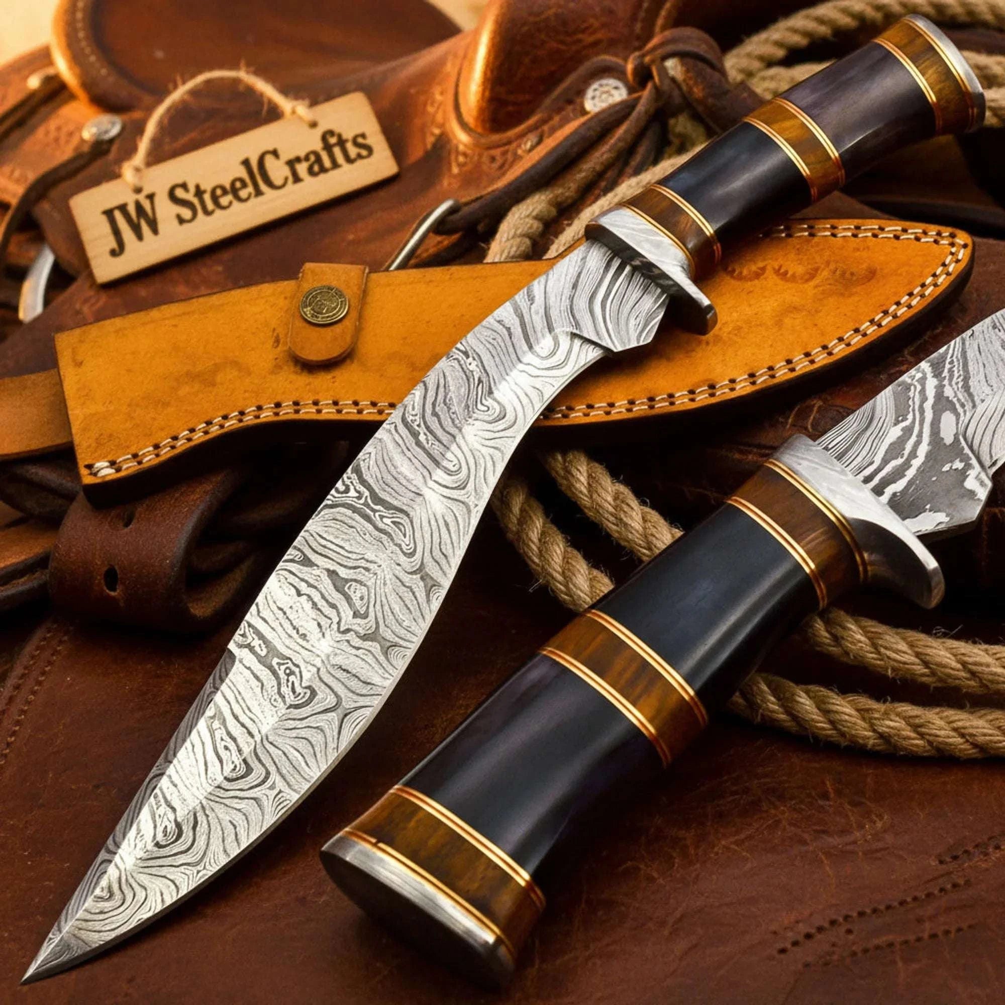 Palmarius Outdoors Ironwave Sovereign Kukri knife 15" Pakka Wood Handle Brass Spacer Gurkha Leather Sheath Kukri Knife