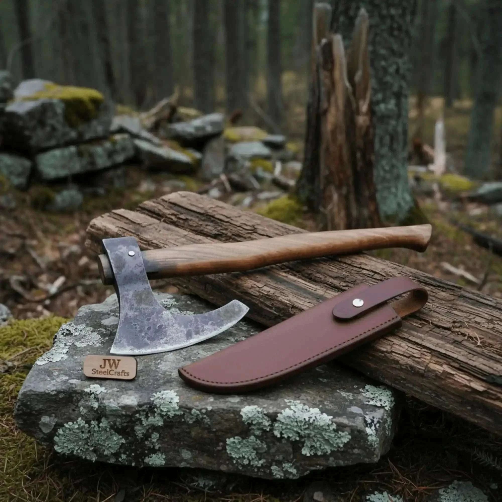 Palmarius Outdoors Real Forged Viking Combat Tomahawk bearded axe hatchet With Rose Wood Handle Handmade Axe
