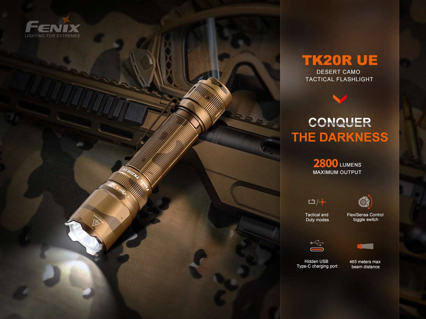 Palmarius Outdoors Fenix TK20R UE Tactical LED Flashlight - 2800 Lumens Tactical Flashlight