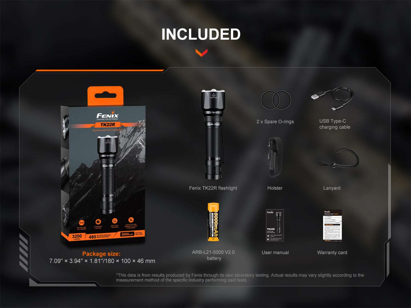 Palmarius Outdoors Fenix TK22R Rechargeable Tactical & Duty Flashlight Tactical Flashlight