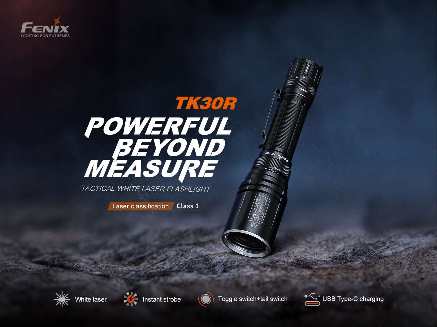 Palmarius Outdoors Fenix TK30R Tactical White Laser Rechargeable Flashlight Tactical Flashlight