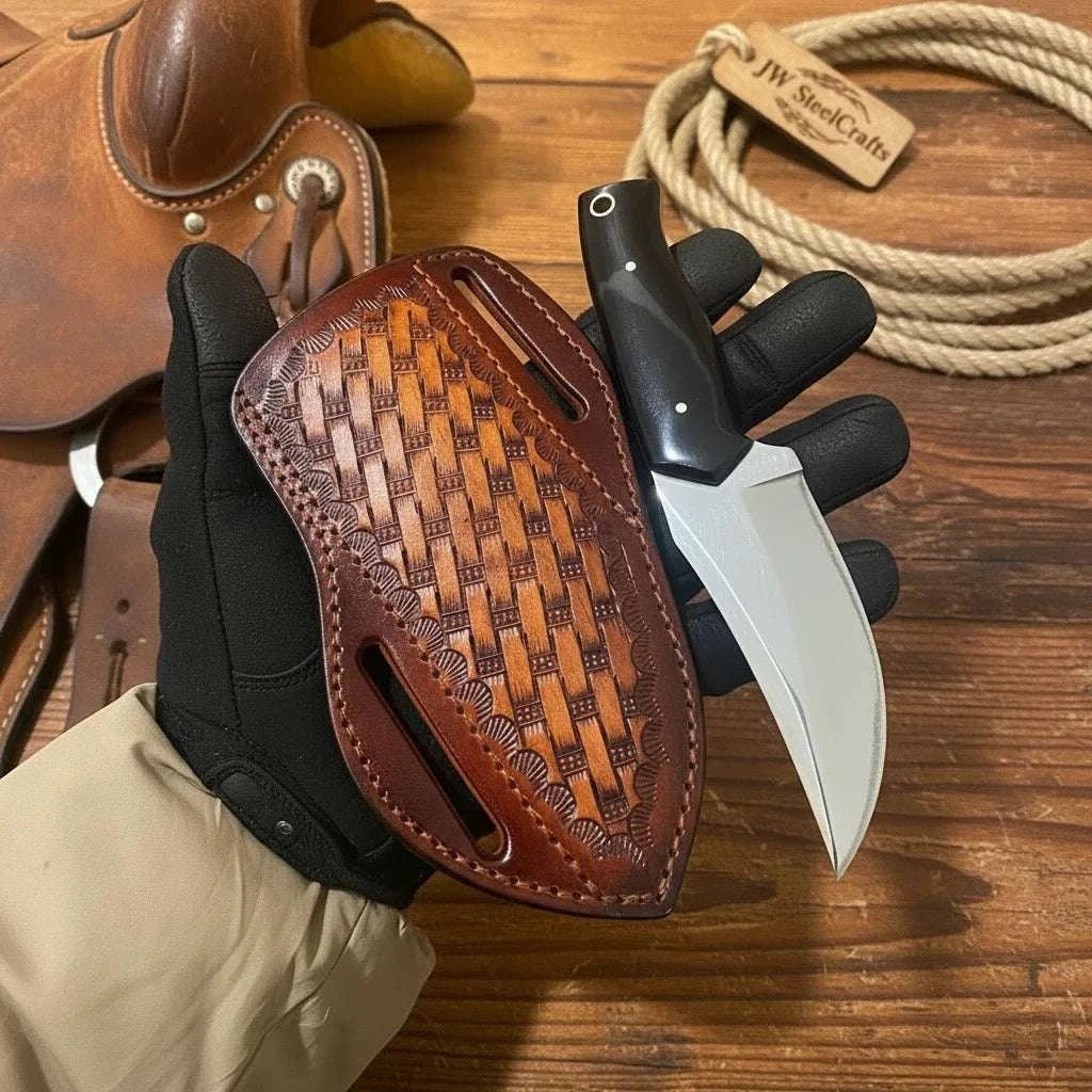 Palmarius Outdoors Finger Grip Chopper Knife 9.5" Premium Damascus with Micarta Handle Chef Knife