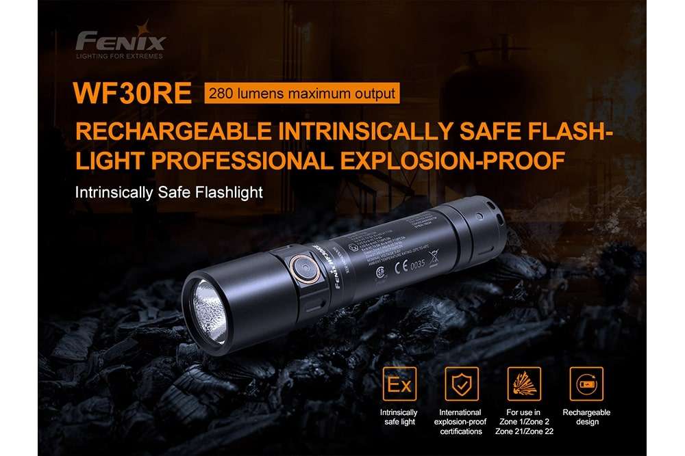 Palmarius Outdoors Fenix WF30RE Intrinsically Safe Flashlight - discontinued Work Flashlight