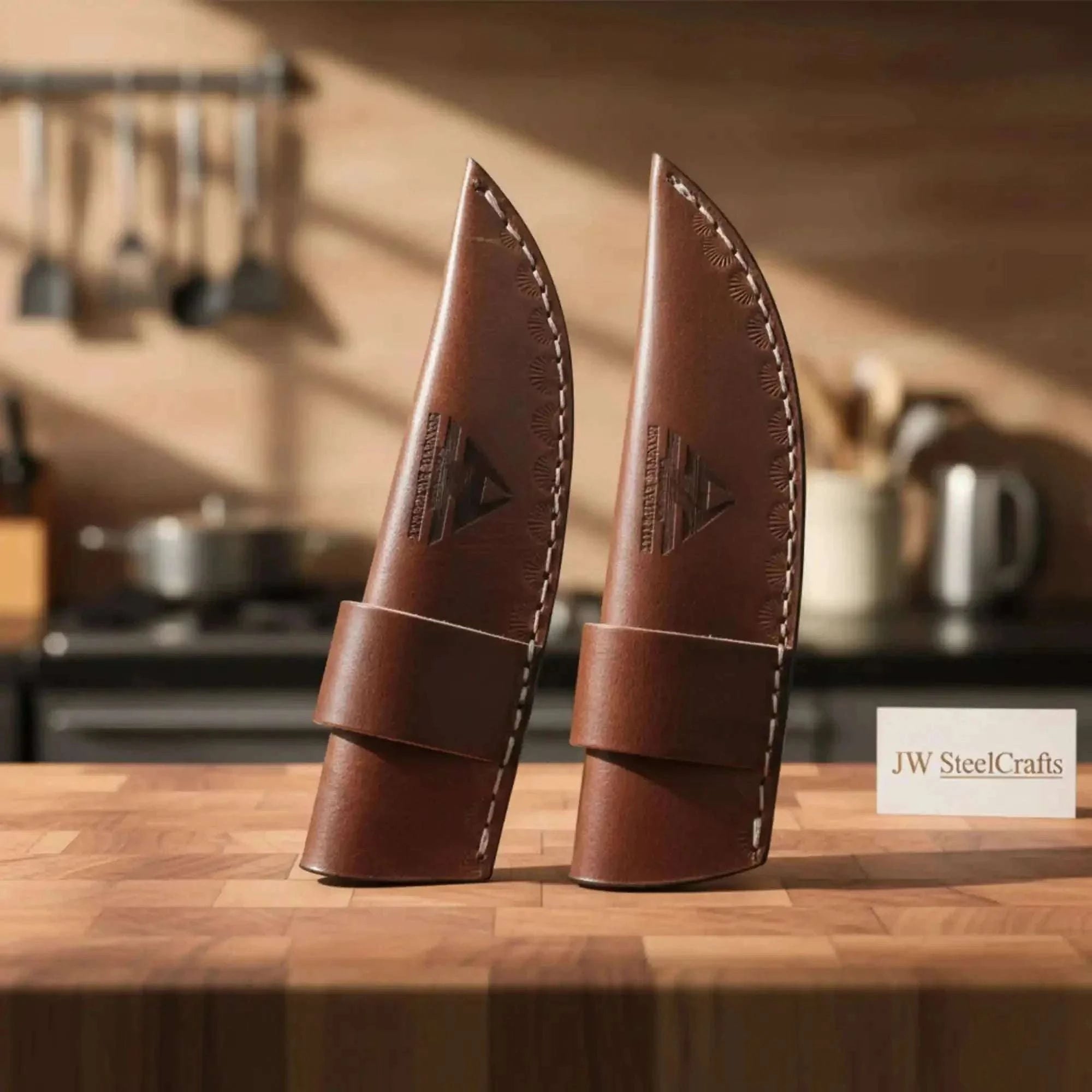 Palmarius Outdoors Carbon Steel Hunting Knife Set Drop Point Skinner Knives USA Flag Handles Leather Sheaths 