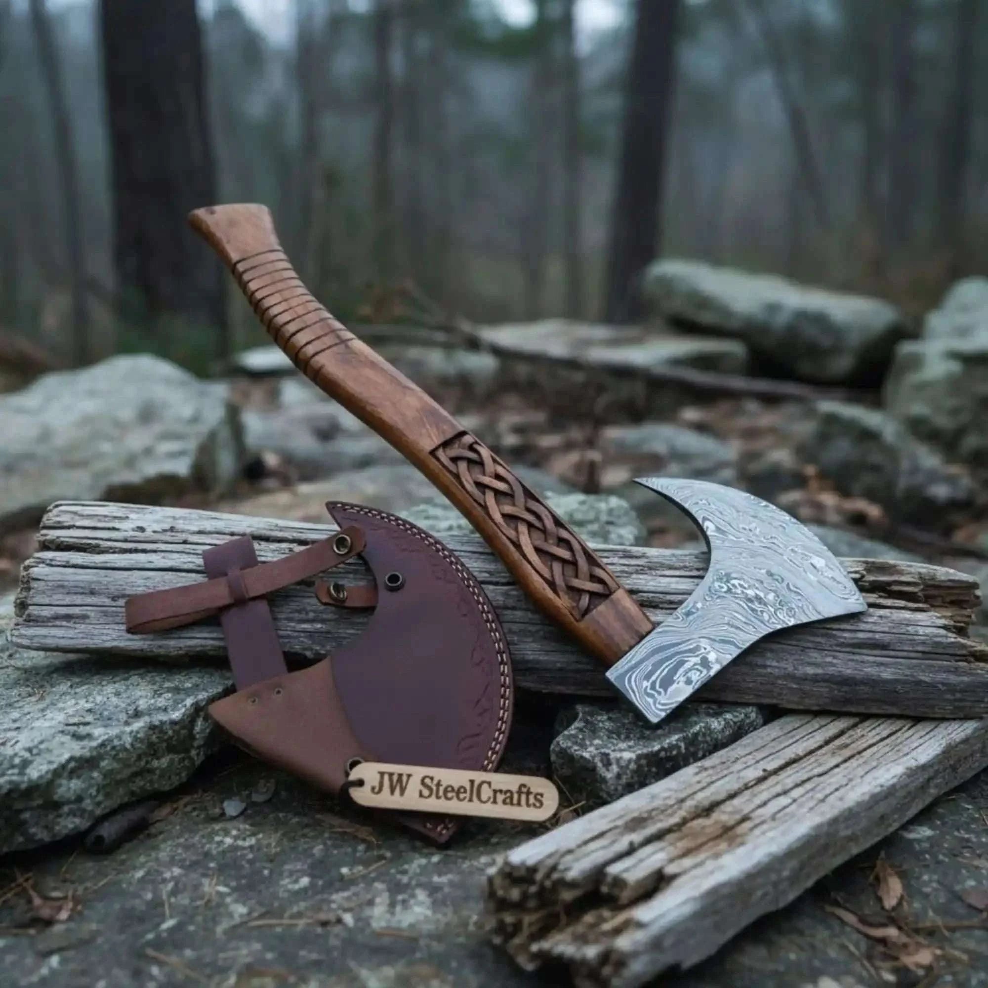 Palmarius Outdoors Handmade Damascus Steel Tomahawk Axe Handmade Axe