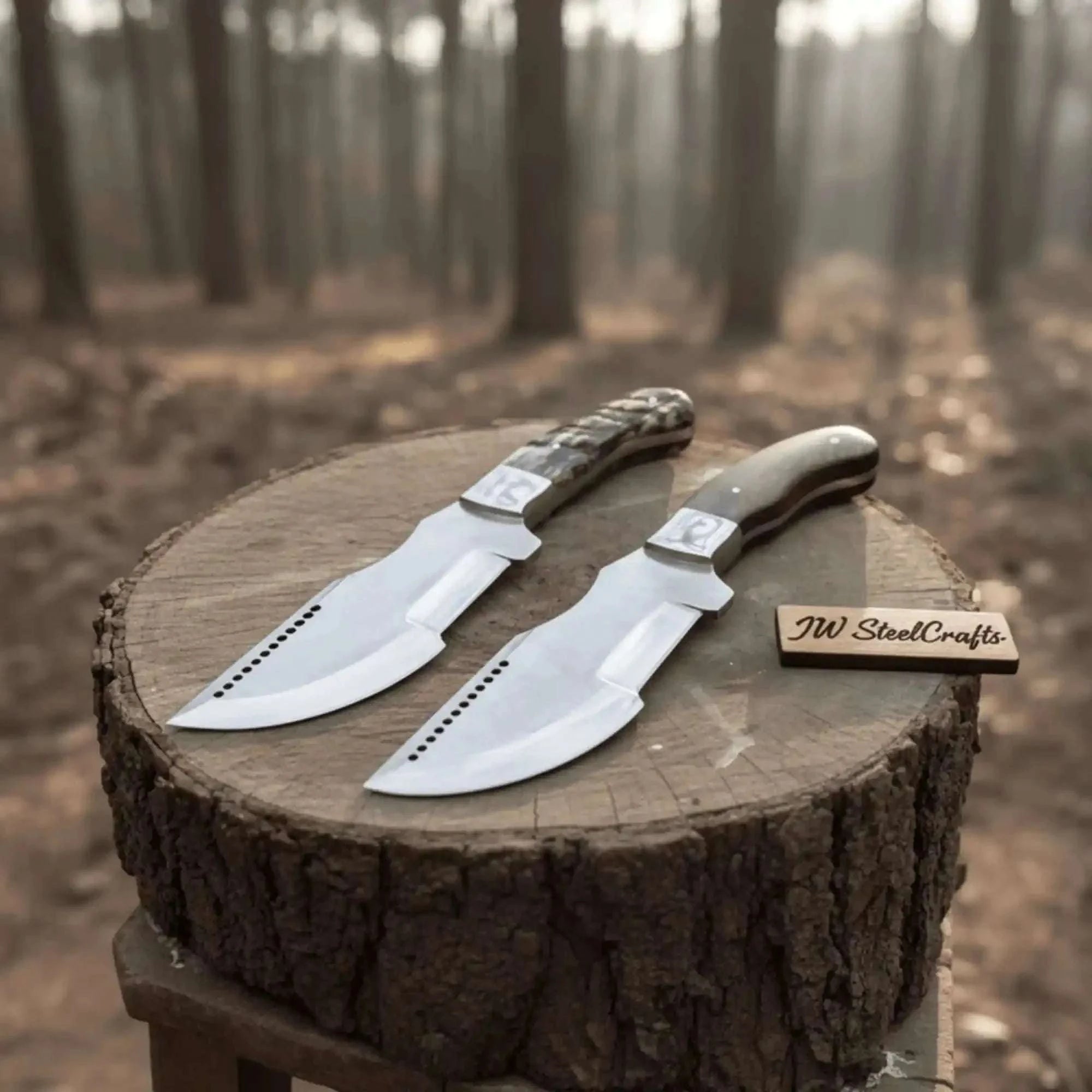 Palmarius Outdoors Handmade Forest Ranger Tracker Knife Carbon Steel Ram Horn or Wendi Wood Handle Handmade Tracker Knives