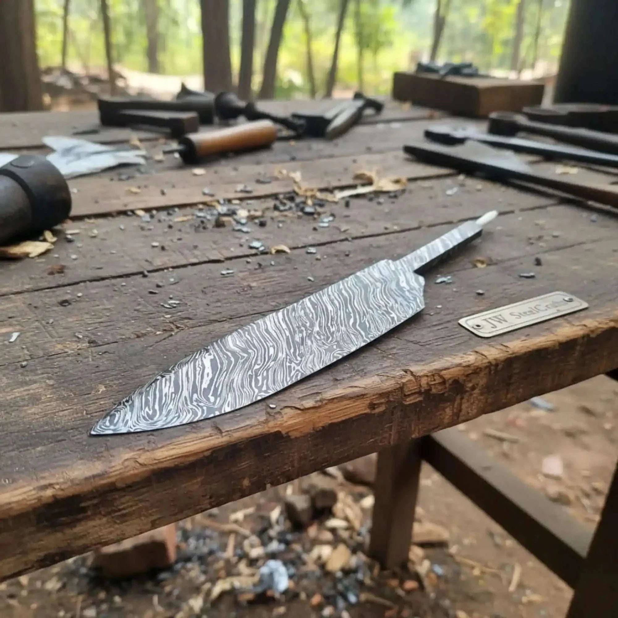 Palmarius Outdoors Handmade Fire Pattern Damascus Chef Knife with 12 inches Length Chef Knife