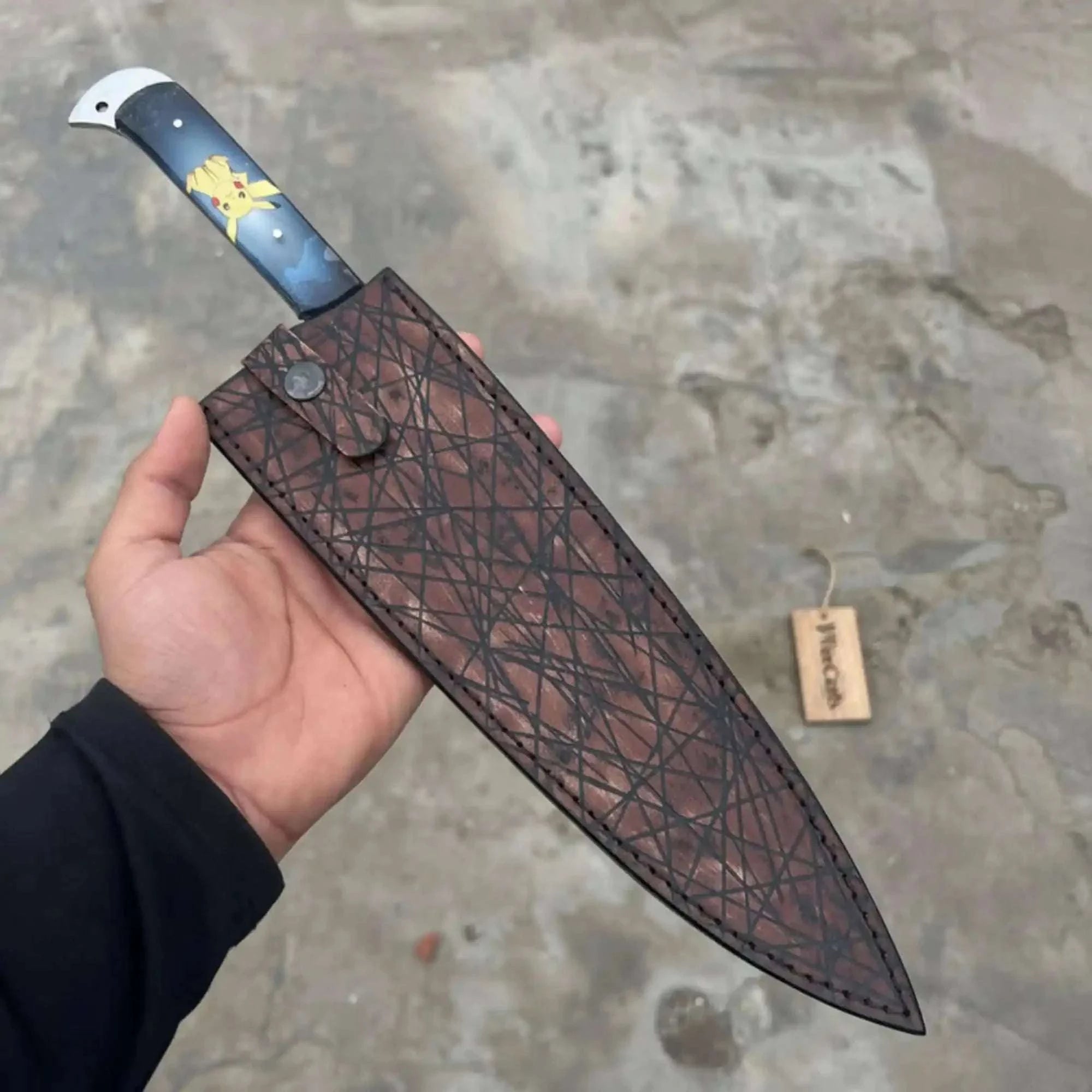 Palmarius Outdoors Damascus Japanese Style Gyuto Chef Knife Handmade 9-Inch Blade with Blue Resin Handle 