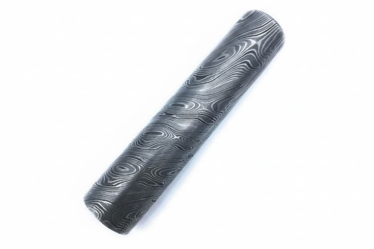 Palmarius Outdoors Custom Handmade Wolfcore Forge Damascus Round Bar 5.5 Inch 32 mm Diameter Damascus Rod