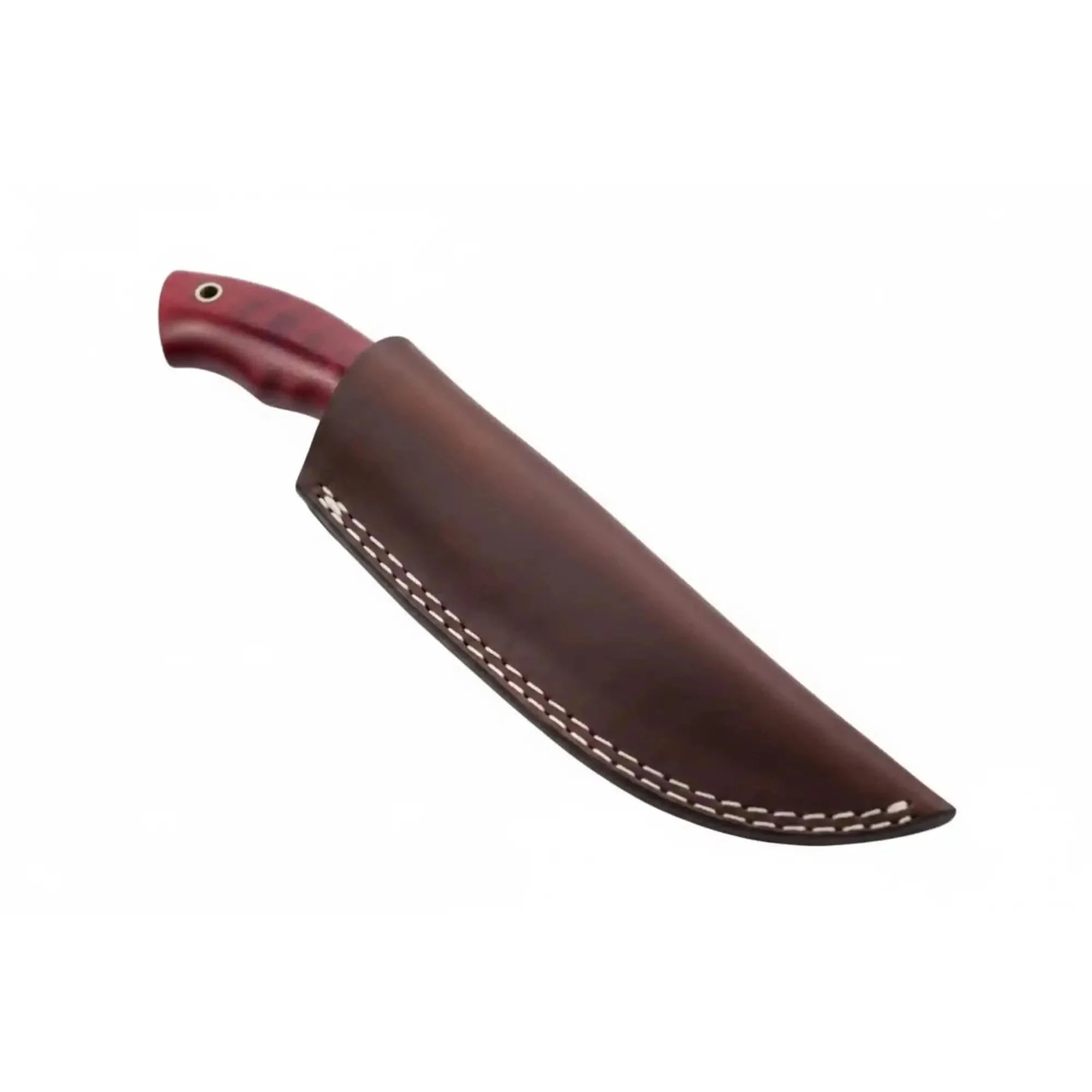 Palmarius Outdoors Damascus Trailing Point Skinner Knife with Red Wood Handle – 9 Inch Overall Skinner Knife