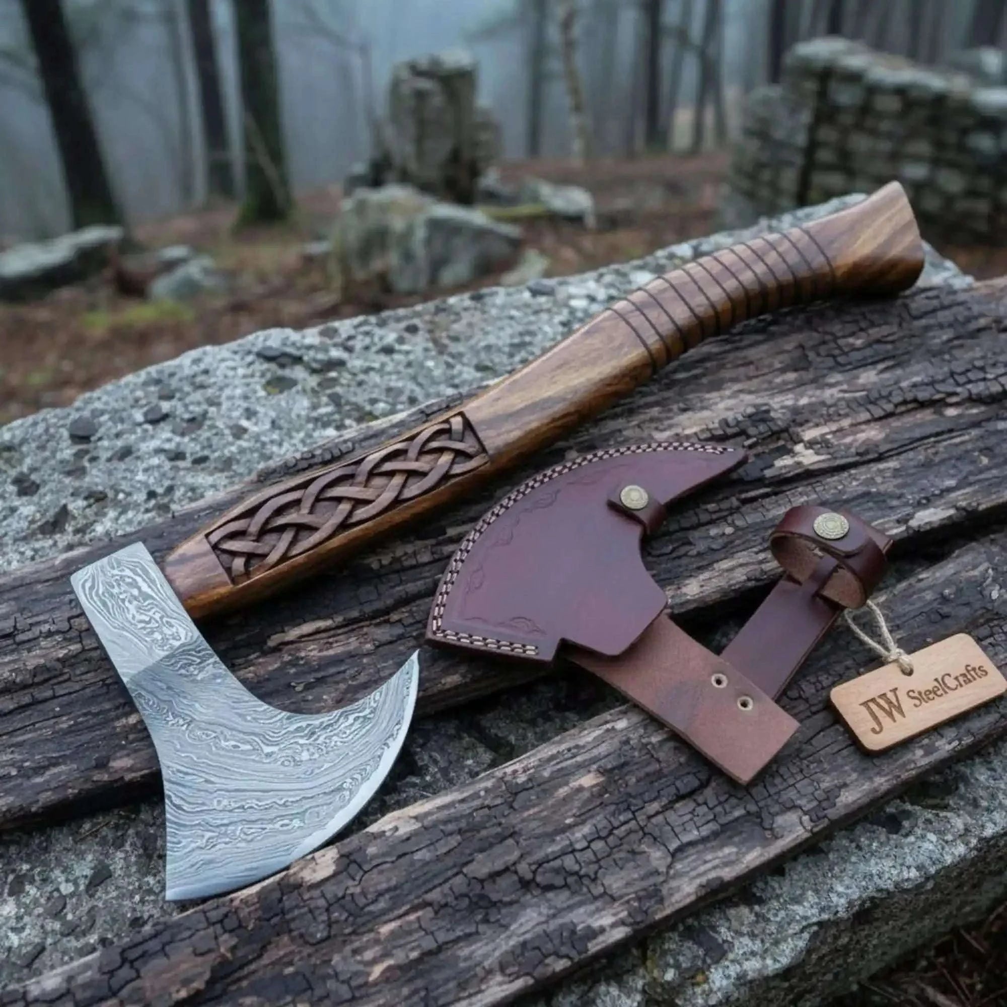 Palmarius Outdoors Handmade Damascus Steel Tomahawk Axe Handmade Axe