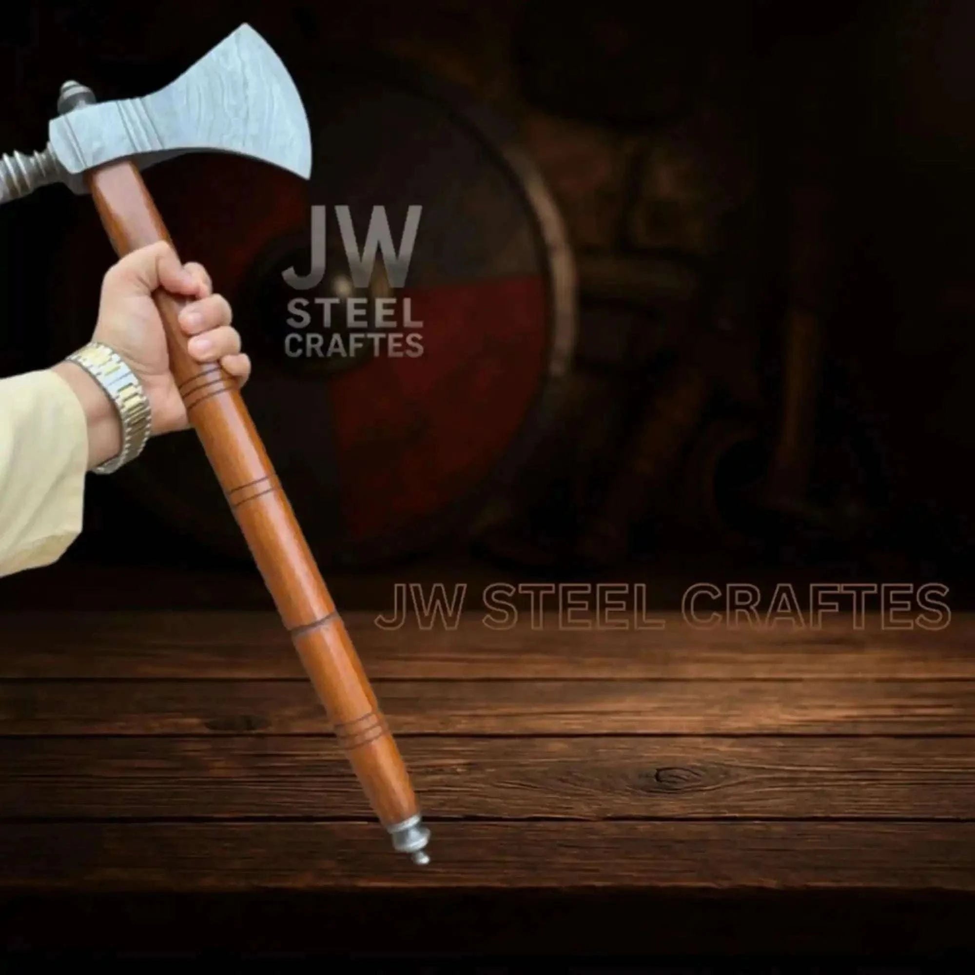 Palmarius Outdoors Damascus Pipe Tomahawk Hand Forged Viking Axe Handmade Axe
