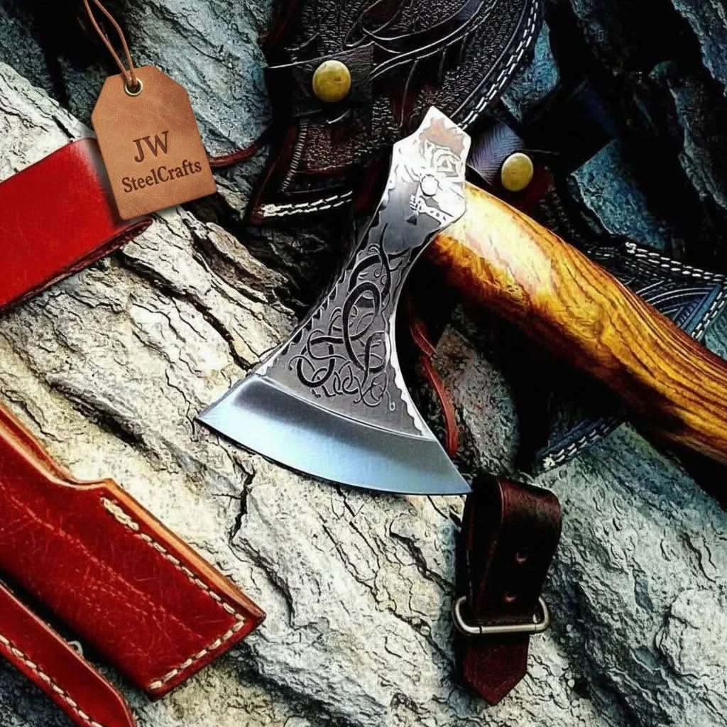 Palmarius Outdoors Single-Bit Viking Bearded Axe Handmade Axe