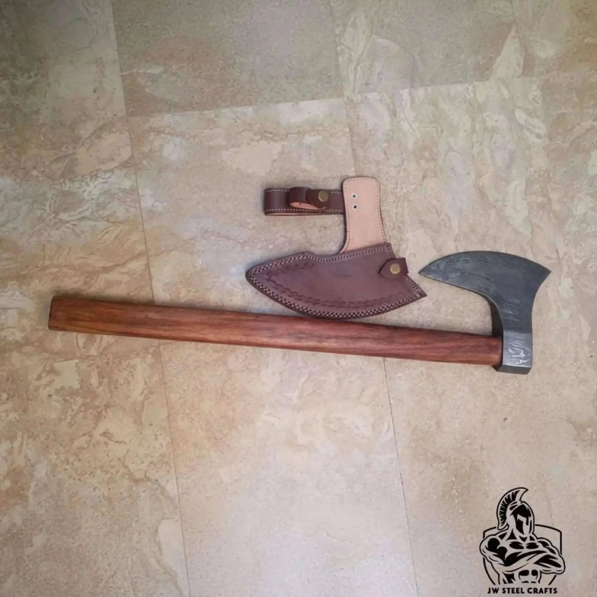 Palmarius Outdoors Hook Claw Damascus Axe with Rosewood Handle for Wood Processing Handmade Axe