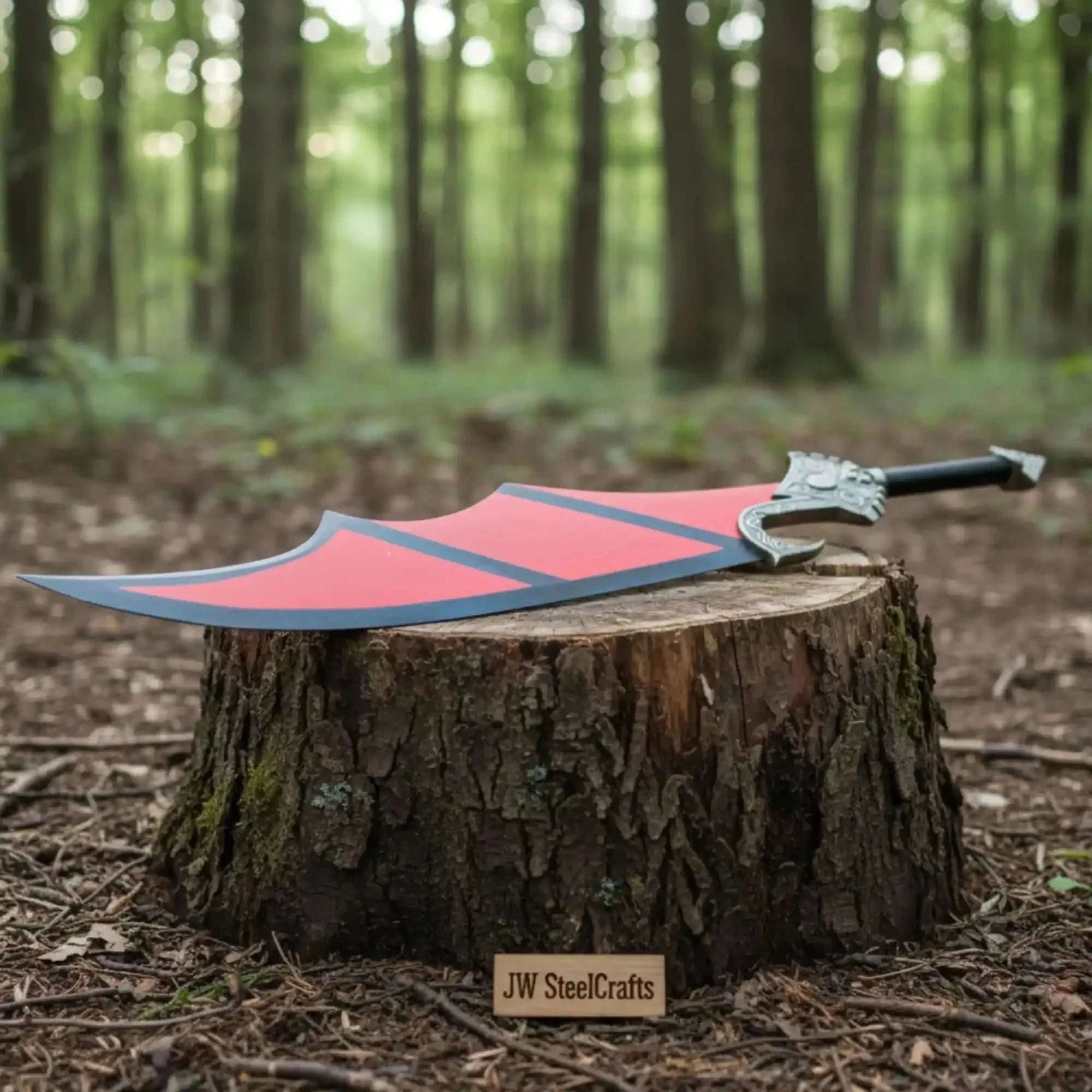 Palmarius Outdoors Handmade Crimson Wrath Dark Fantasy Warrior Sword | Red Powder-Coat Blade 
