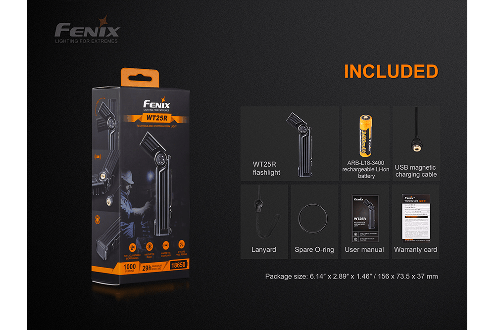 Fenix WT25R Adjustable Head LED Flashlight - 1000 Lumens