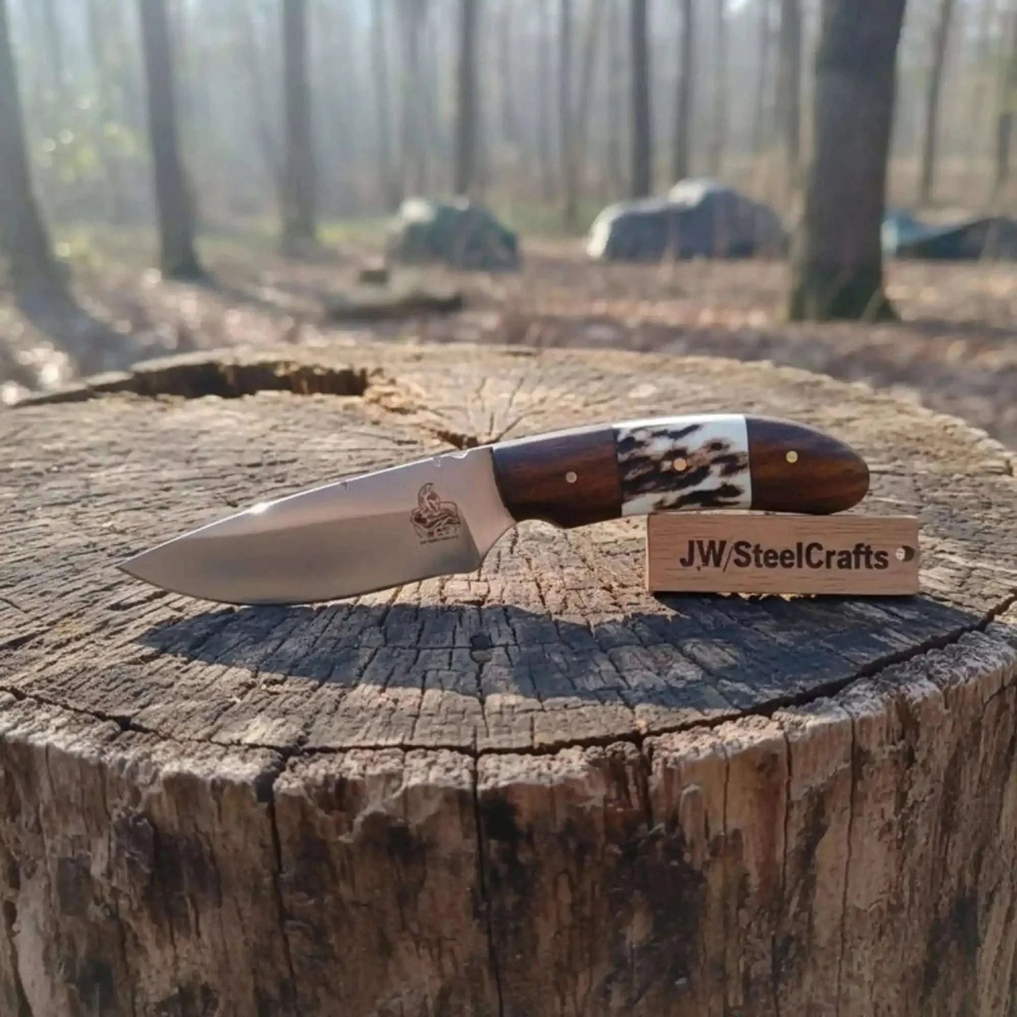 Palmarius Outdoors Custom Skinner Knife Deer Antler Rosewood Handle Skinner Knife