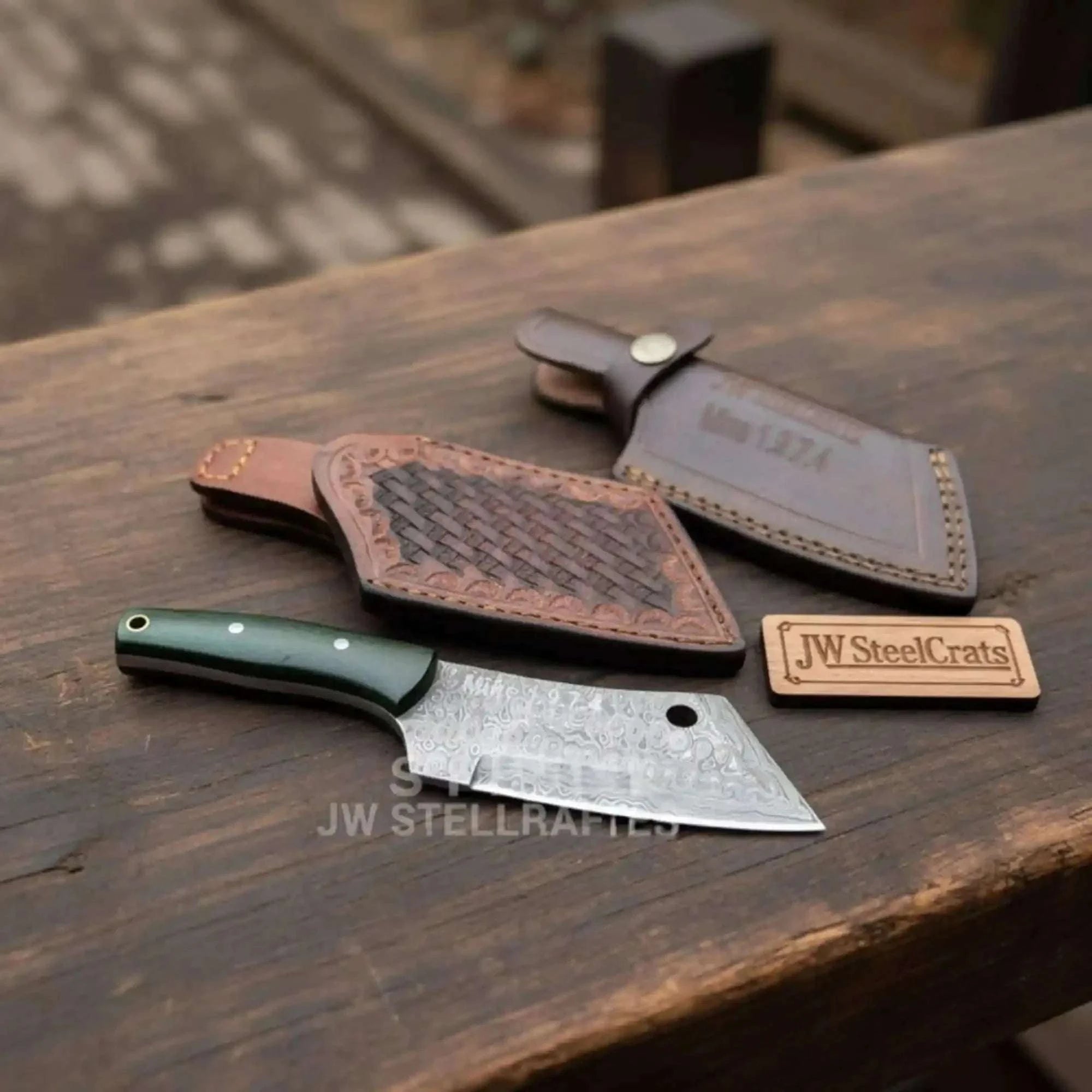 Palmarius Outdoors Ko-Bunka Knife Damascus Steel, Reverse Tanto Skinner Knife
