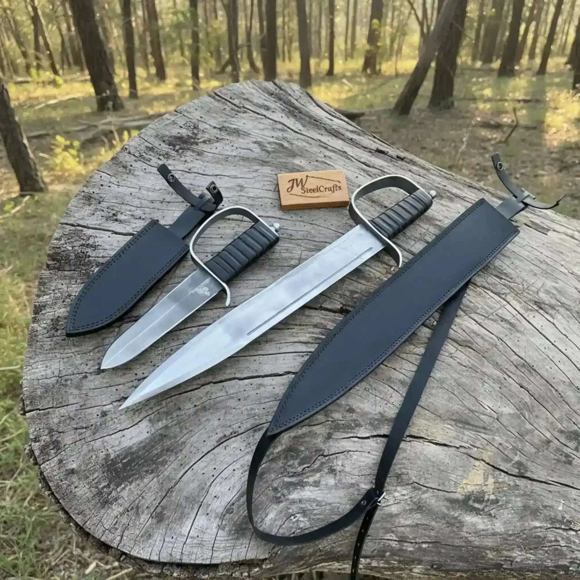 Palmarius Outdoors Iron Legion Medieval Dagger Set Hand-Forged Carbon Steel Sword