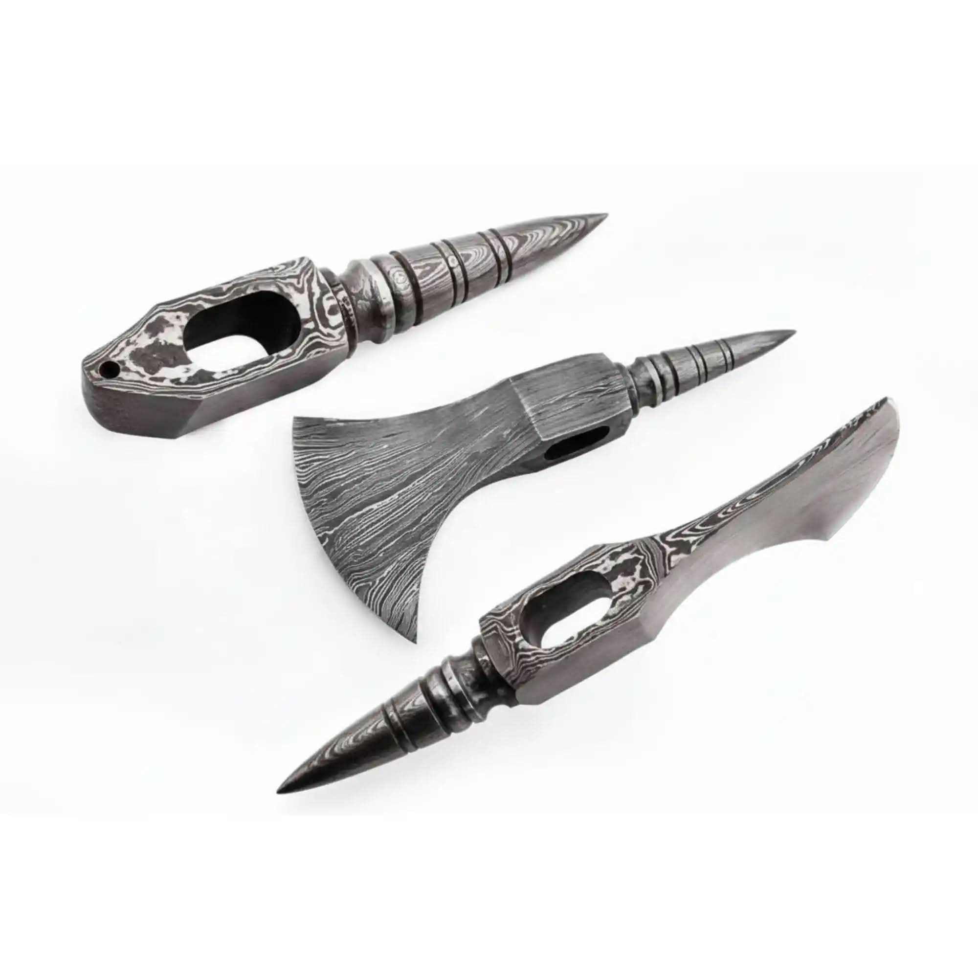 Palmarius Outdoors Shadowfang Bearded Axehead 8" Handmade Damascus Steel Viking Style Head Axe head Blank
