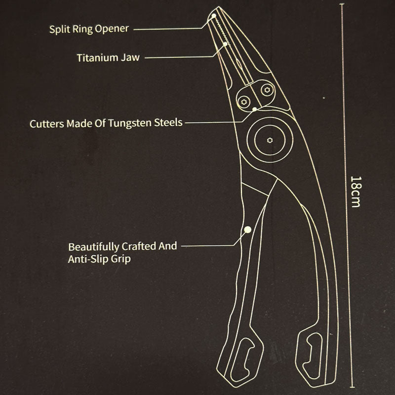 Curved Jaw Pliers Ti + Aluminum Pliers with Tungsten Braid Cutter