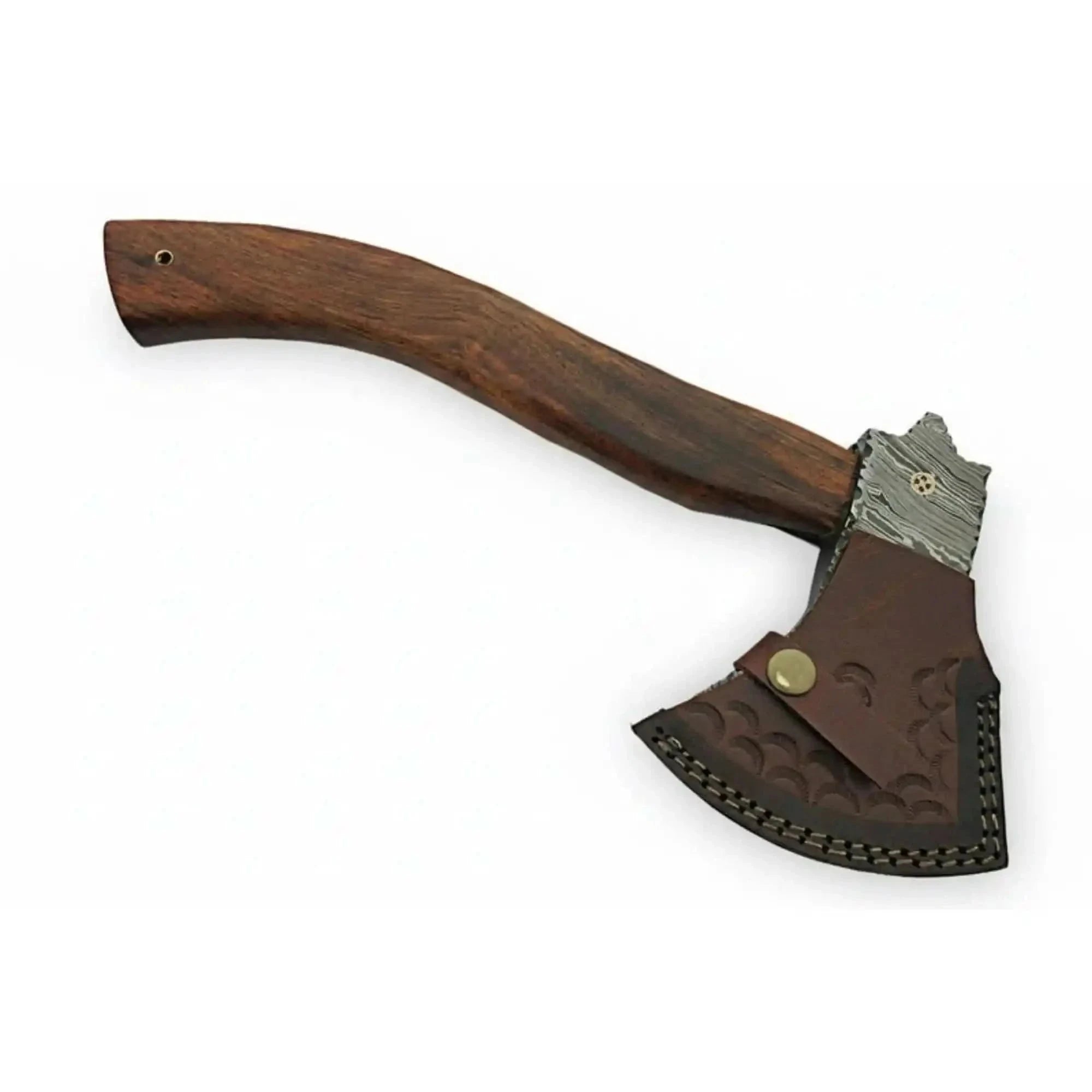 Palmarius Outdoors Hollow Pine Damascus Axe with Rosewood Handle Handmade Axe