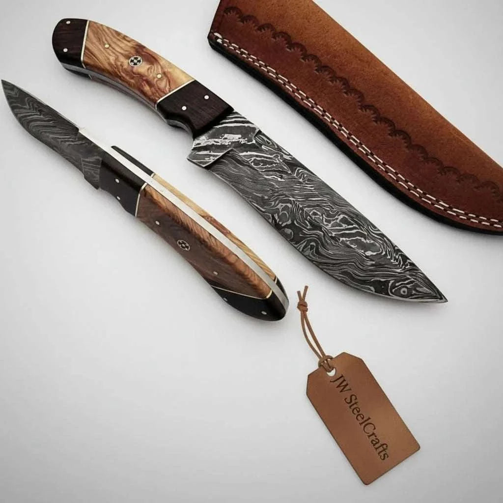 Palmarius Outdoors Handmade Bush-craft Knife Damascus Steel Hunting Knife
