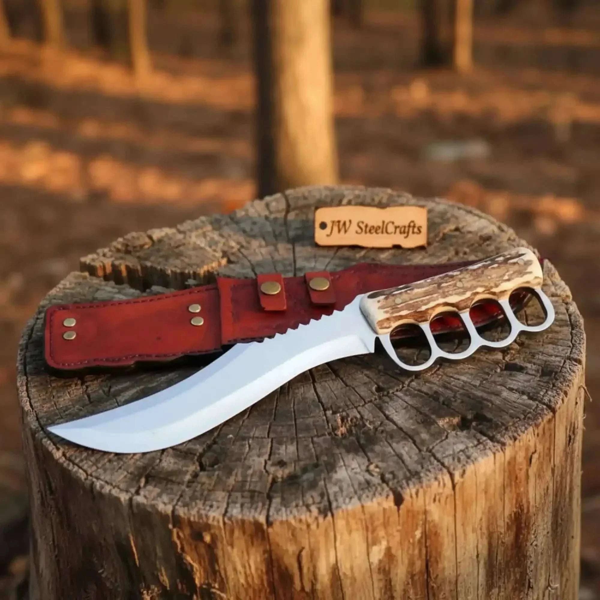 Palmarius Outdoors Premium Stainless Steel Hunting Knife with Stag Horn Handle Hunting Knife