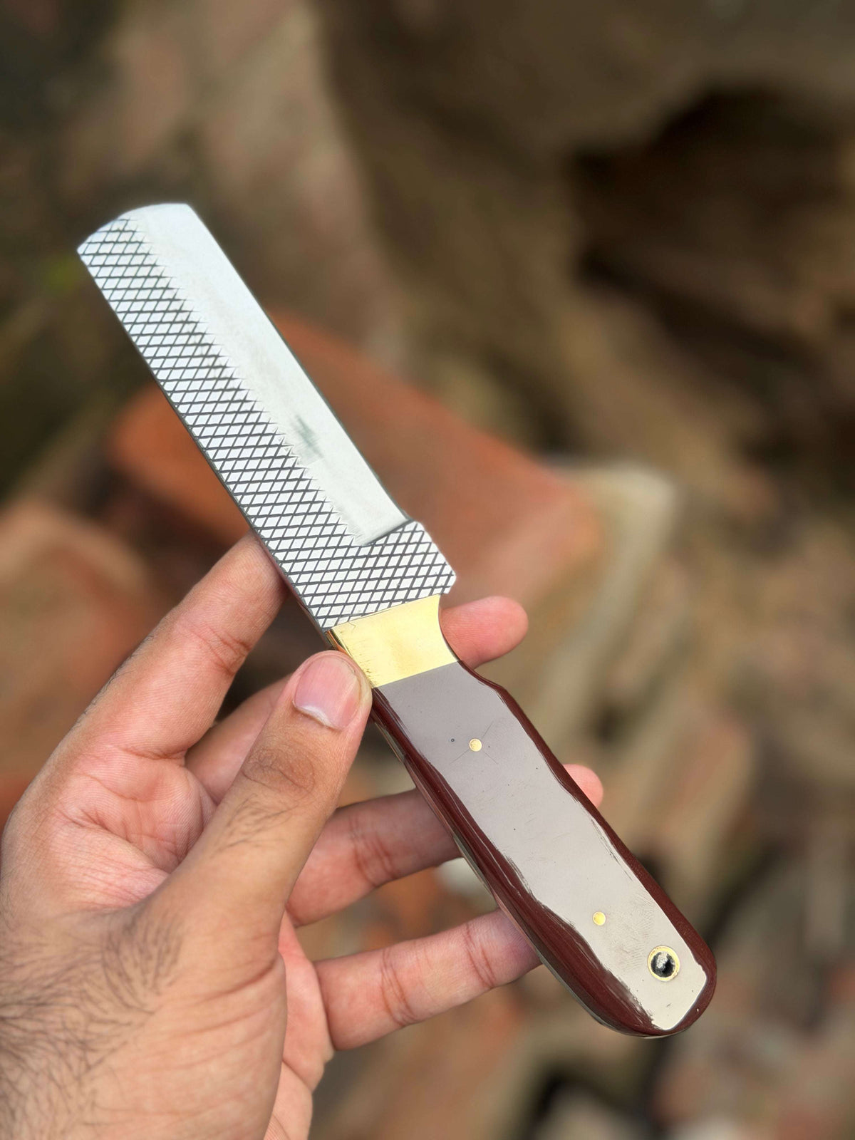 Palmarius Outdoors Handmade Redwood Trail Bull Cutter Knife 8" with dark red wood handle Bull Cutter Knives Set