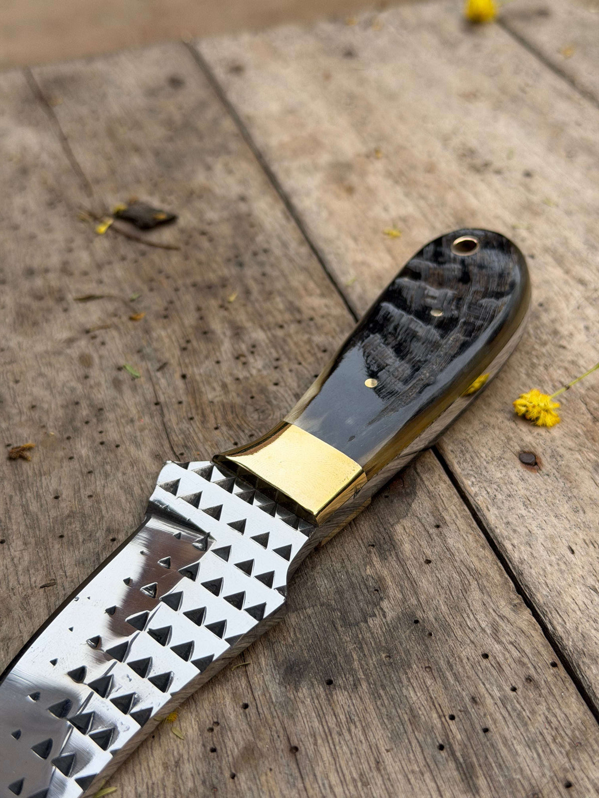 Palmarius Outdoors Handmade Slate Grain Skinner Knife 8" with grey marbled wood handle Skinner Knife