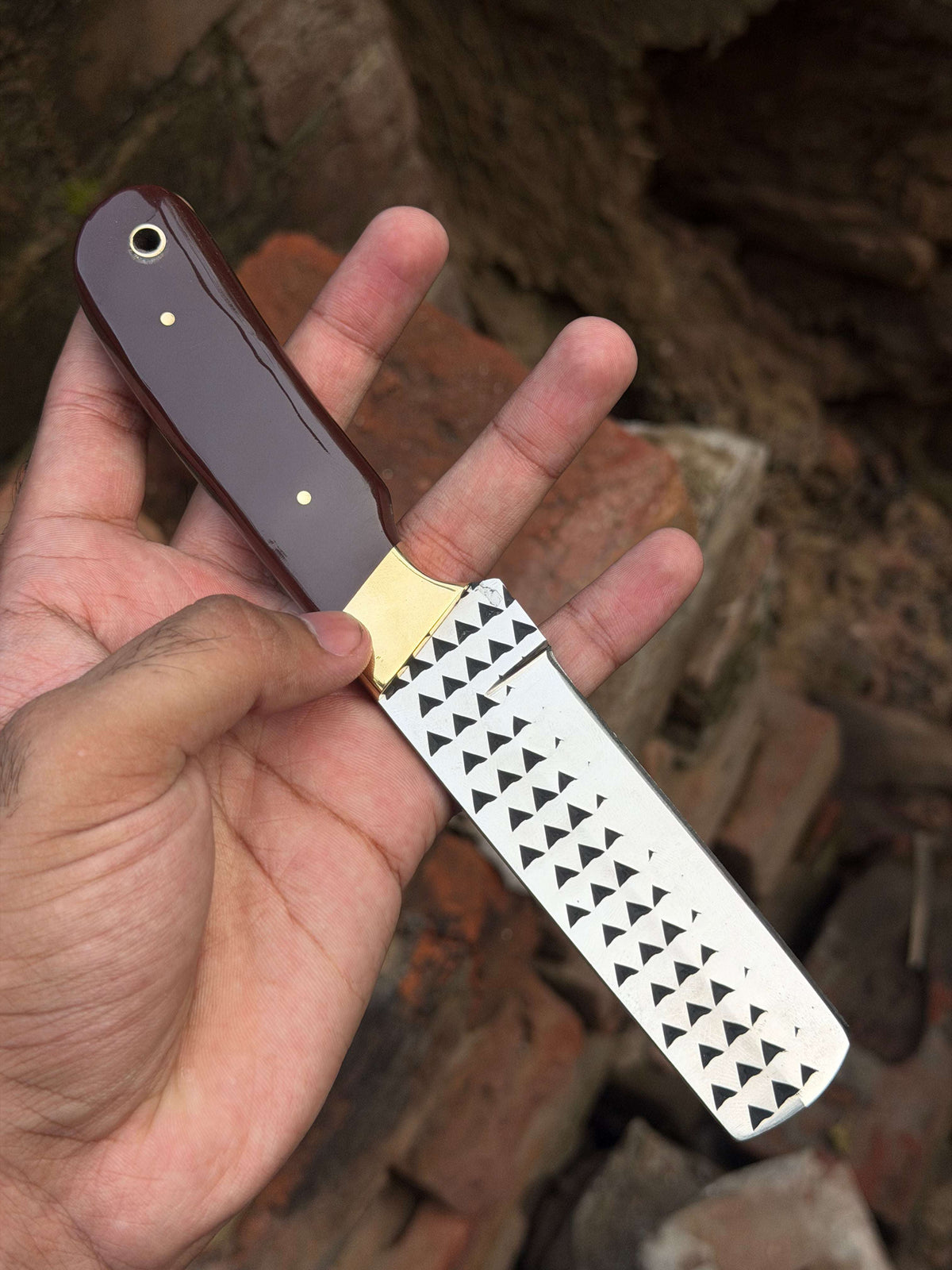Palmarius Outdoors Handmade Redwood Trail Bull Cutter Knife 8" with dark red wood handle Bull Cutter Knives Set