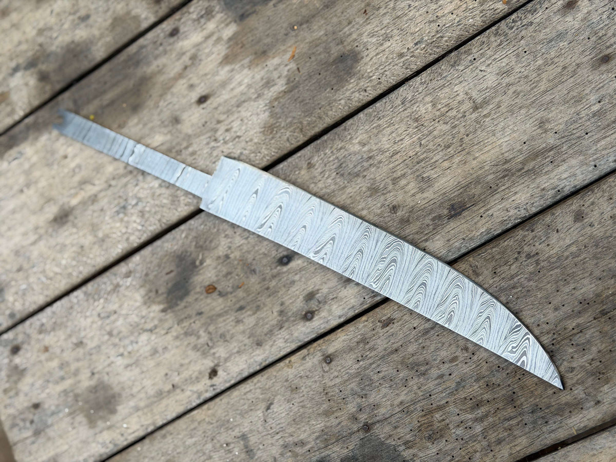 Palmarius Outdoors Handmade Timberwood Chef Knife Blank 11" Damascus steel Knife blank Blades