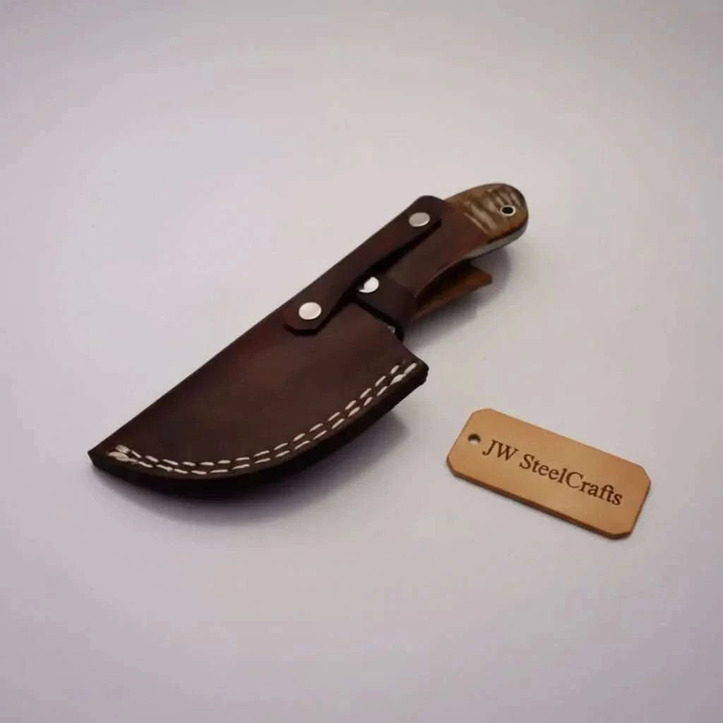 Palmarius Outdoors Damascus Gut hook Skinner Knife Raindrop pattern | two handle options Handmade Gut Hook Knives