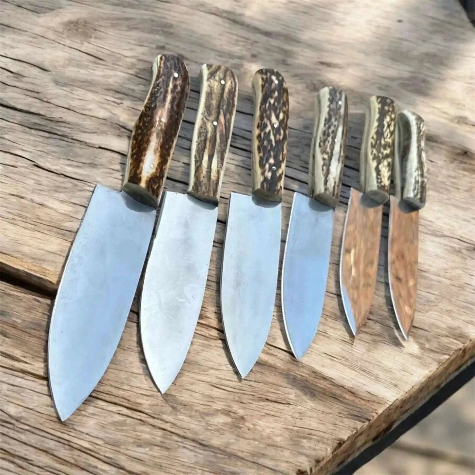 Palmarius Outdoors 6-Piece High Carbon Steel Chef Knife Set — Synthetic Stag Antler Handles Stainless Steel Chef Knives