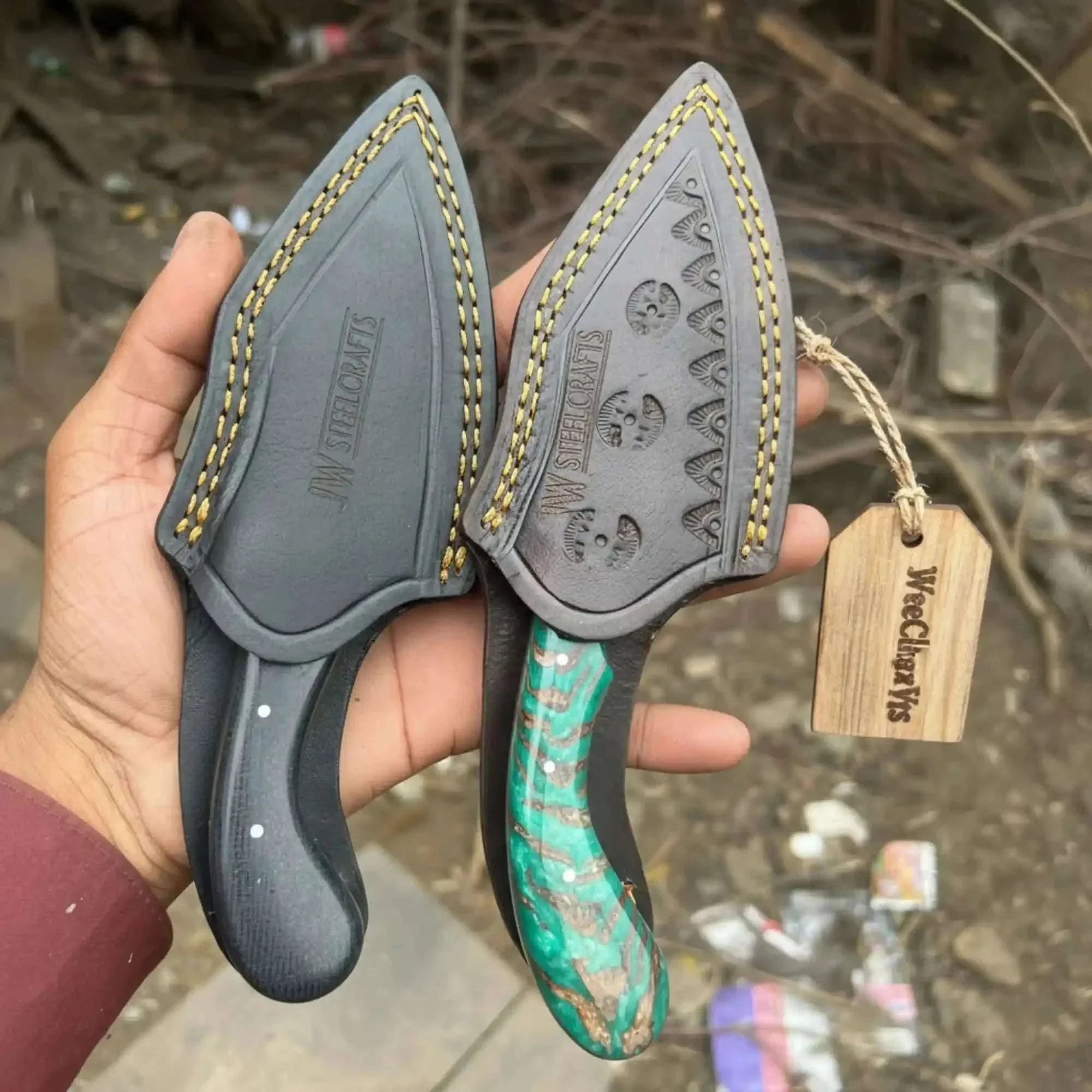 Palmarius Outdoors Wide Blade Skinner Knife Set High Carbon Steel Fixed Blade Knives 