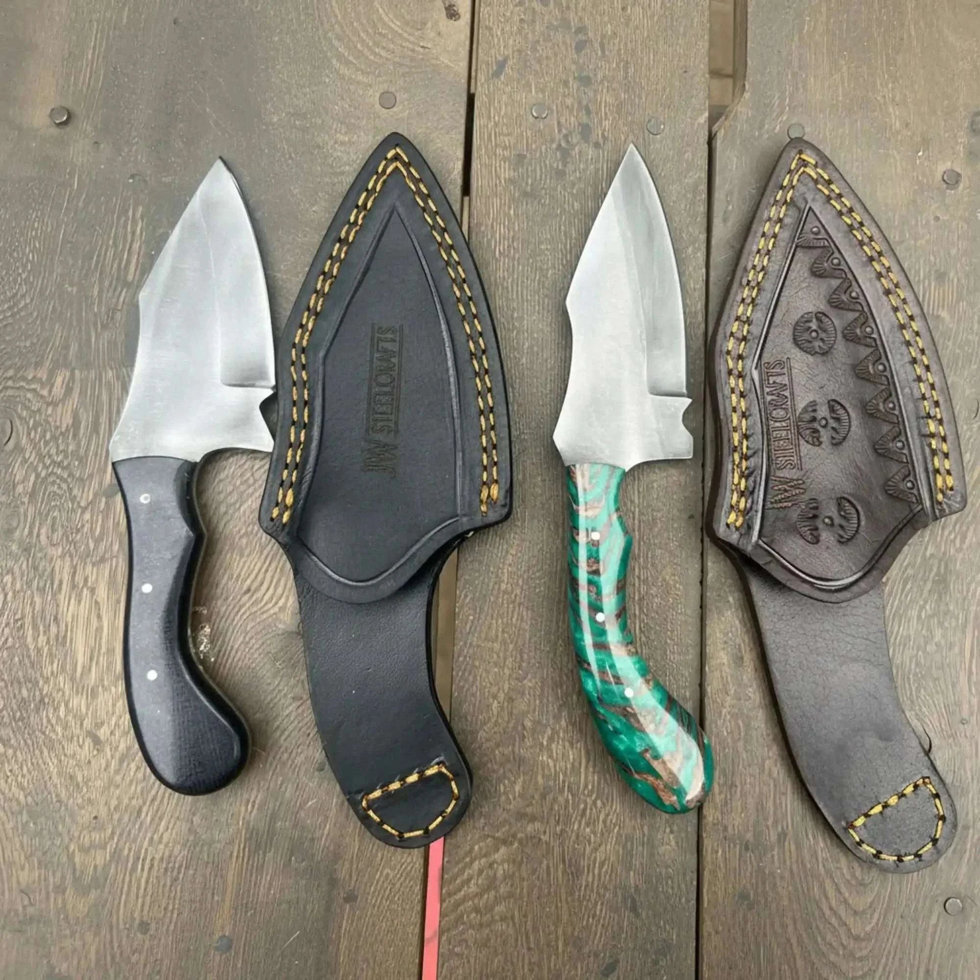Palmarius Outdoors Wide Blade Skinner Knife Set High Carbon Steel Fixed Blade Knives 