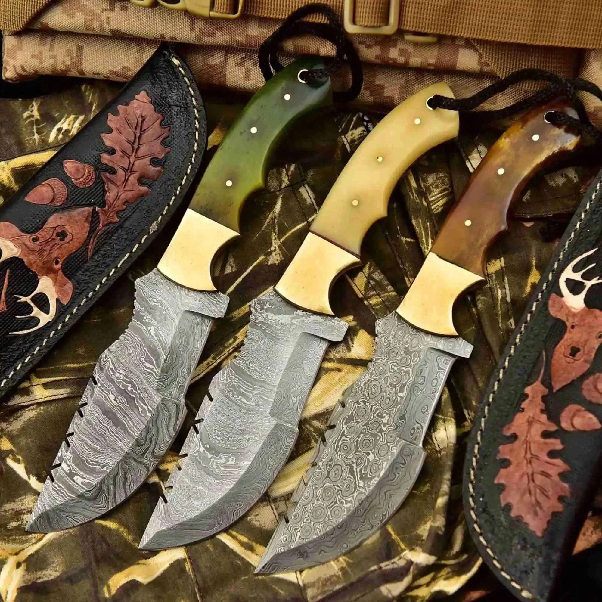 Palmarius Outdoors Canyon Tracker Survival Knife Damascus Steel Multiple Handle Colors | JW SteelCrafts Handmade Tracker Knives