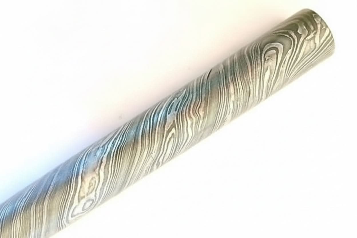 Palmarius Outdoors Frostvein Damascus Steel Bar Rod Premium 12" Billet 25mm Damascus Rod