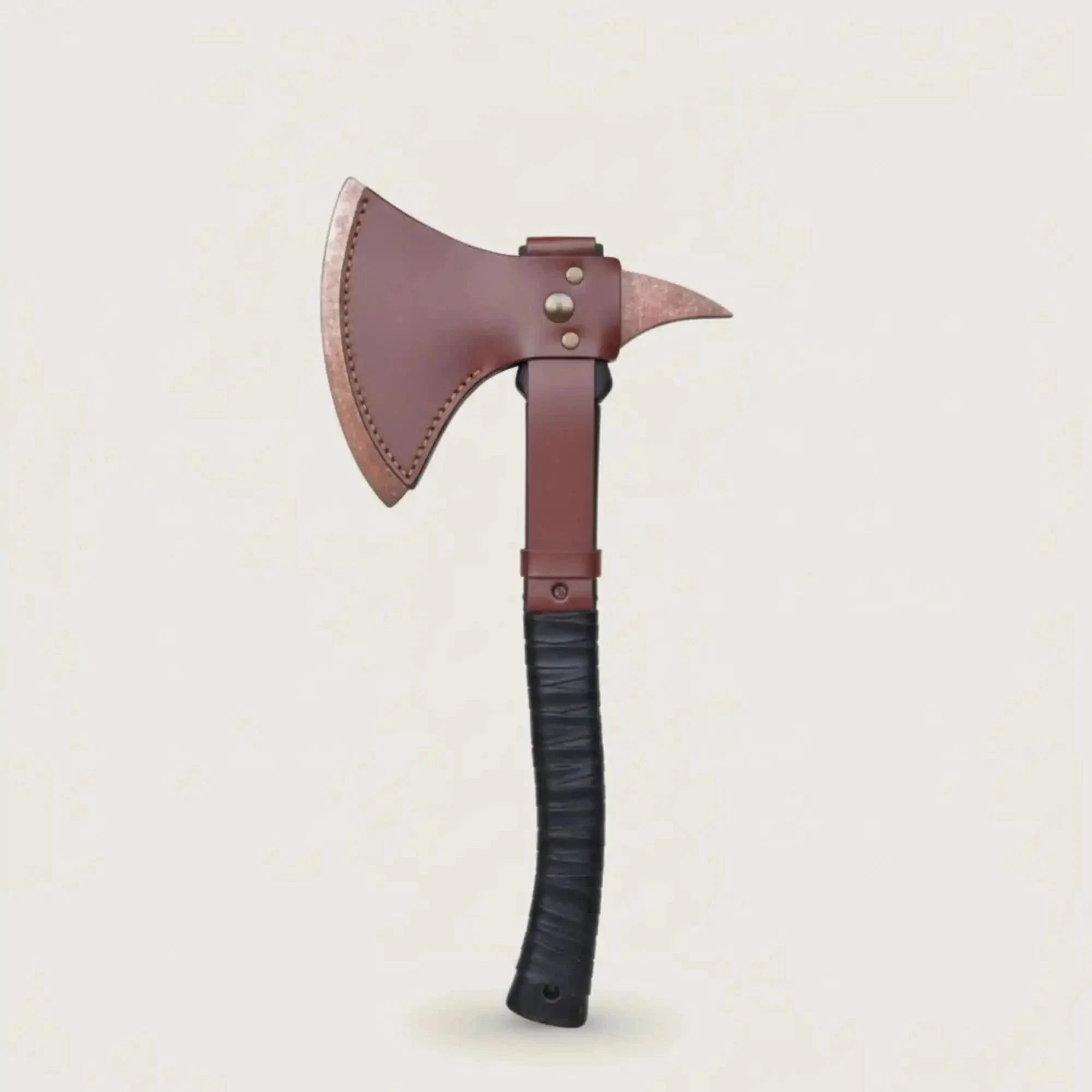 Palmarius Outdoors Hand-finished Bearded Axe – Detailed Etched Steel Head with Minimalist Black Handle Handmade Axe