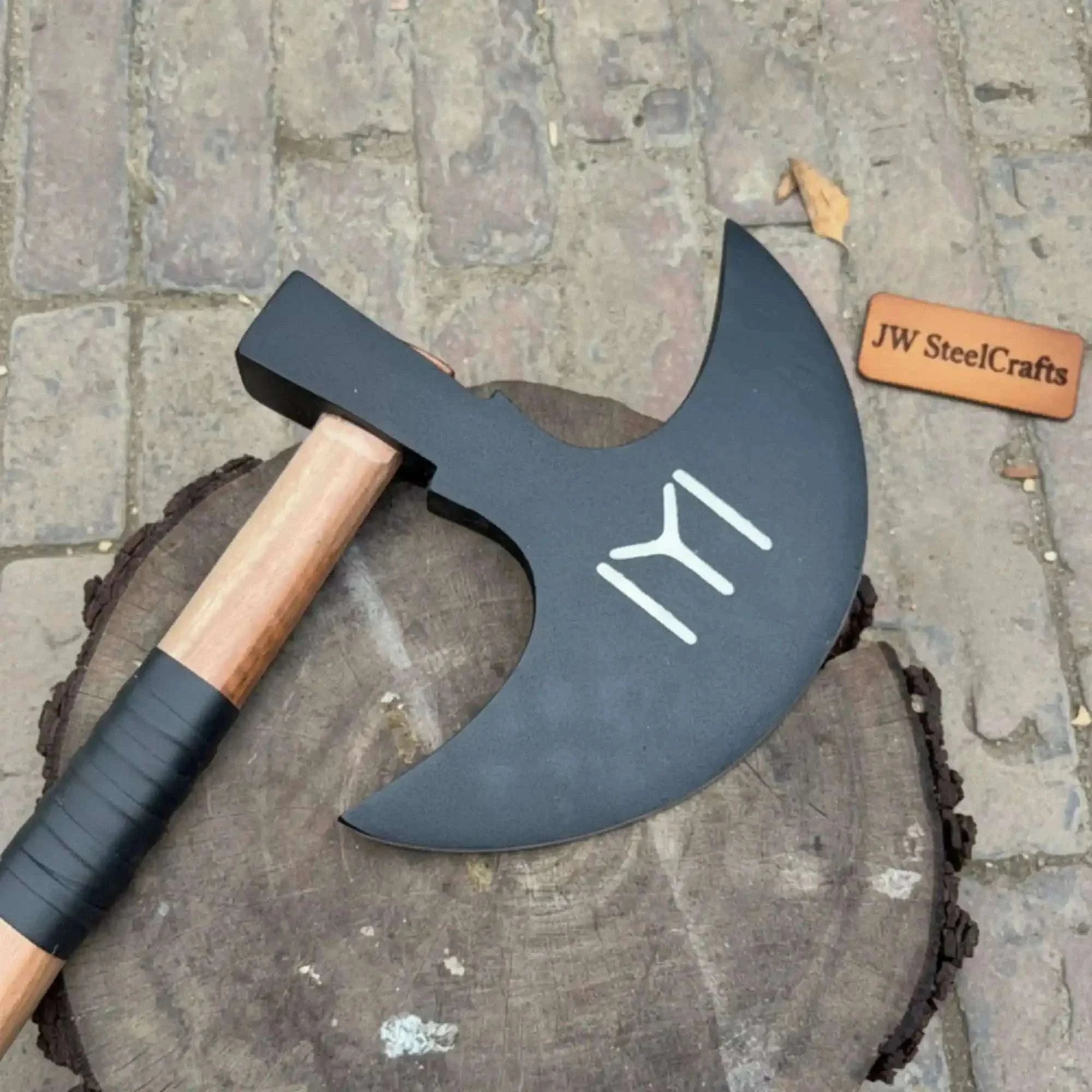 Palmarius Outdoors Handmade Viking Axe Carbon Steel Bearded Axe for Collectors & Display 
