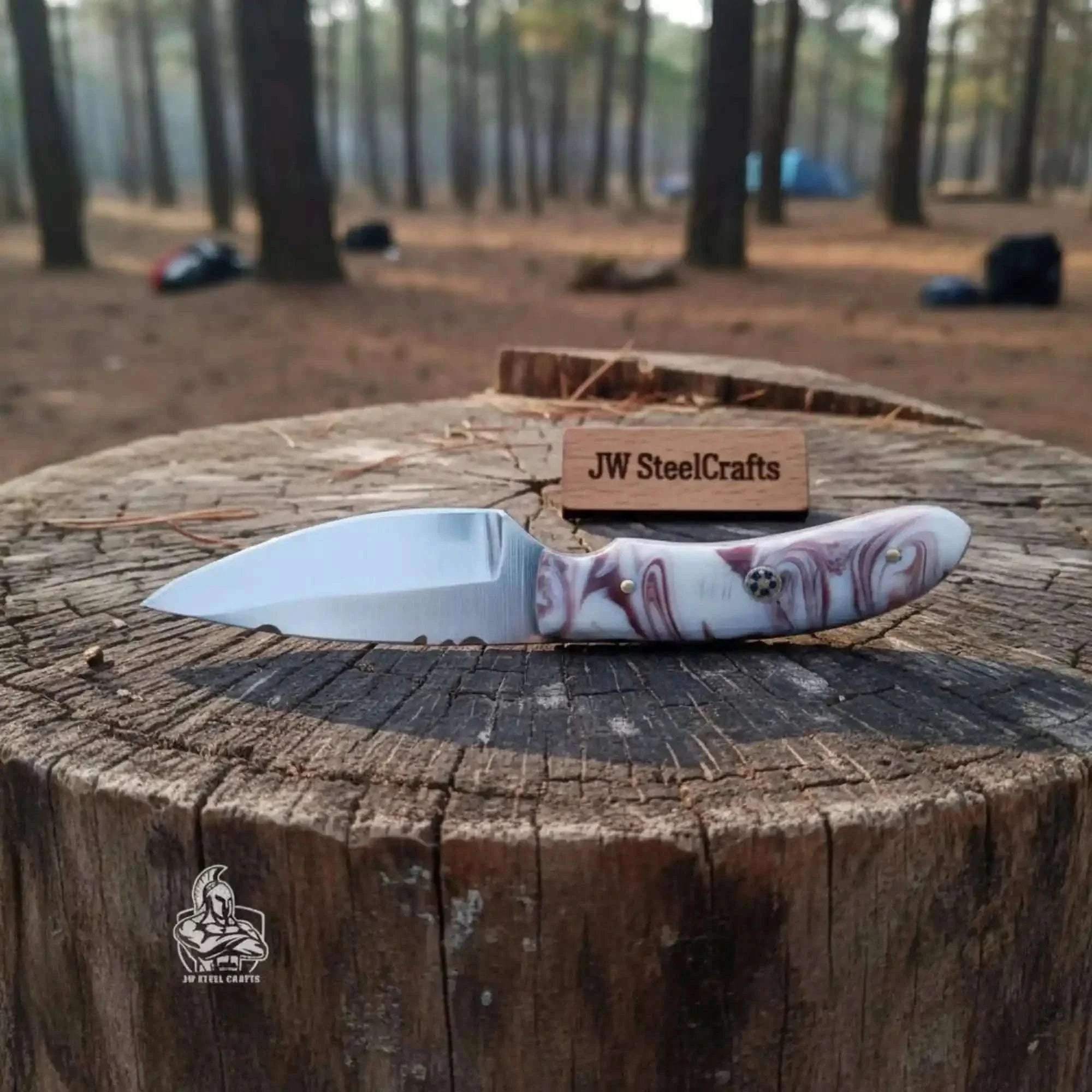 Palmarius Outdoors Handmade Skinner Knife Resin Handle 6 Inch Overall Fixed Blade Hunting Knife Skinner Knife