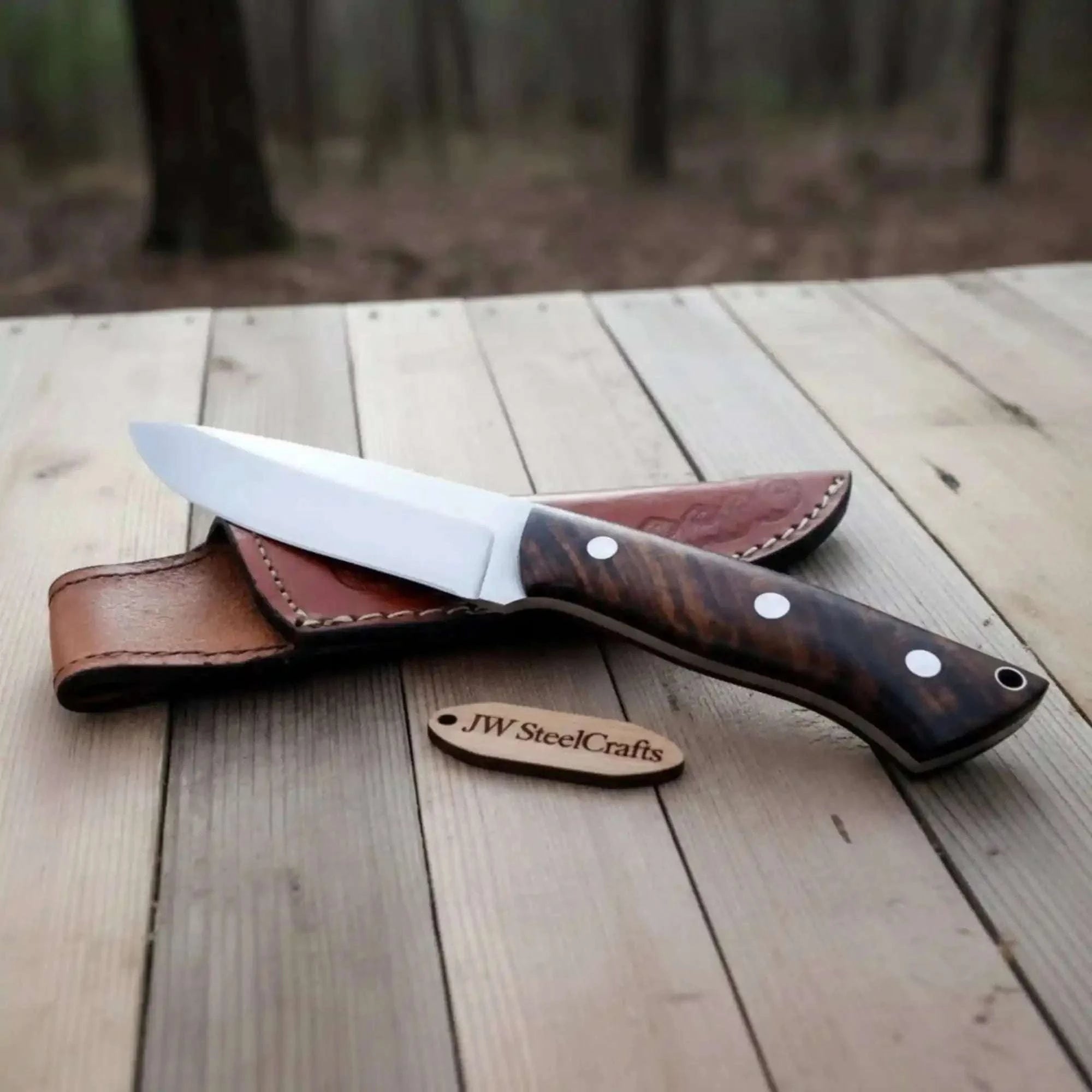 Palmarius Outdoors Drop Point Hunting Knife Stainless Steel Blade Rosewood Handle Skinner Knife